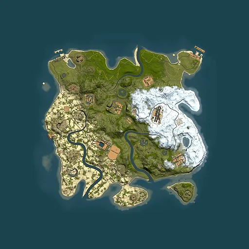 Rust map seed 1005682527, 3500x3500m top-down preview