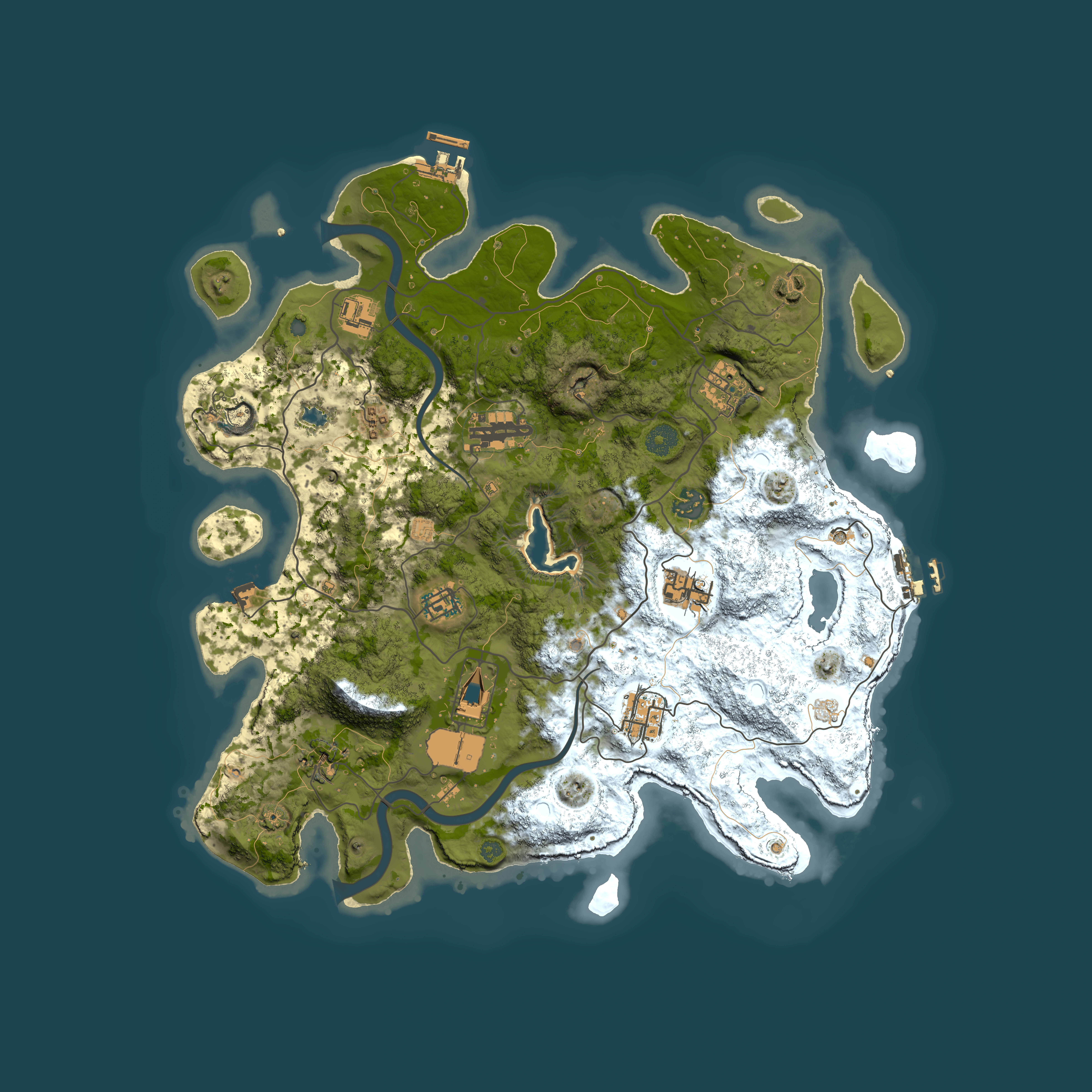 Full top-down render of Rust map seed 39229, 4000x4000m