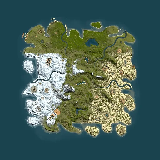 Rust map seed 2050134757, 5000x5000m top-down preview