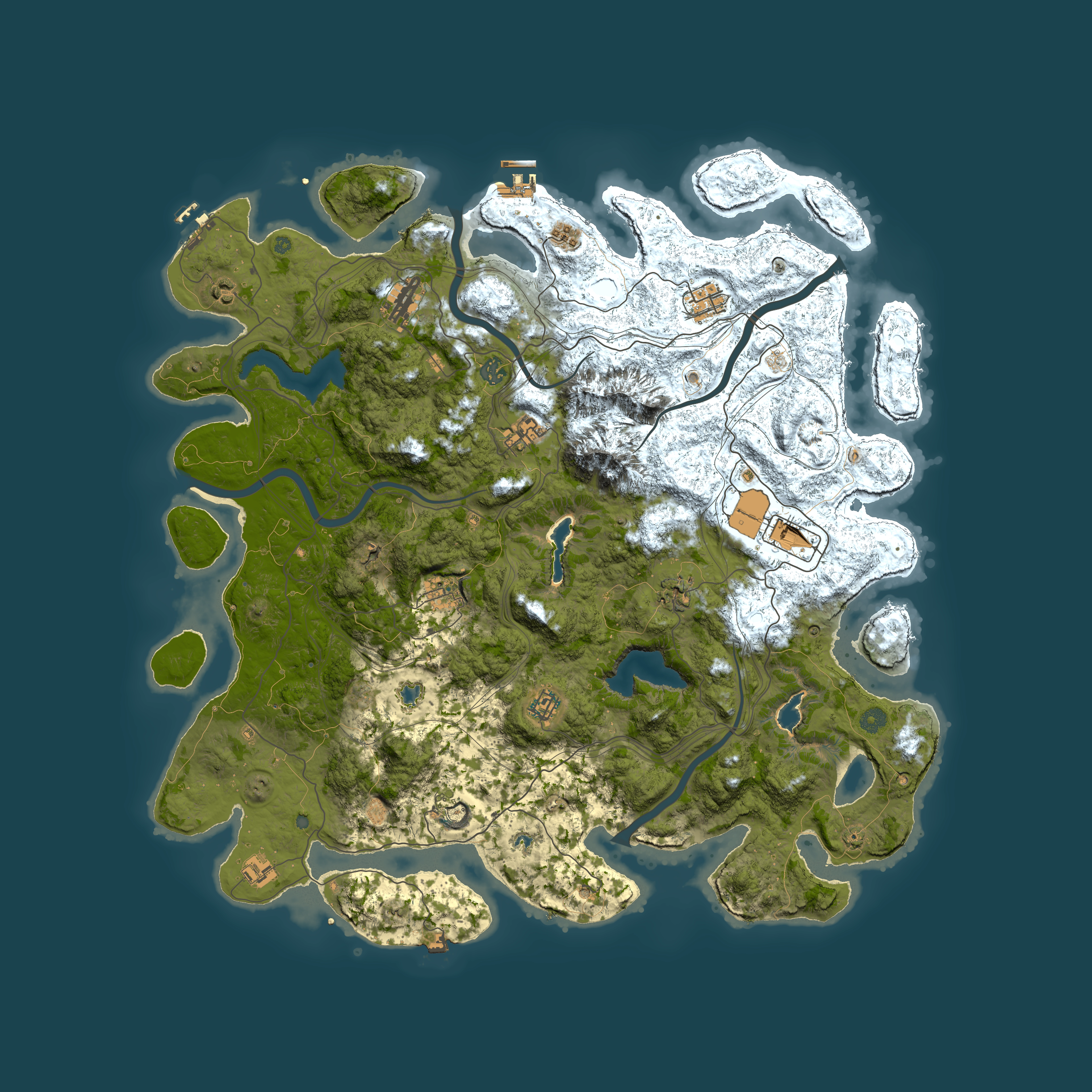 Full top-down render of Rust map seed 251823505, 5000x5000m