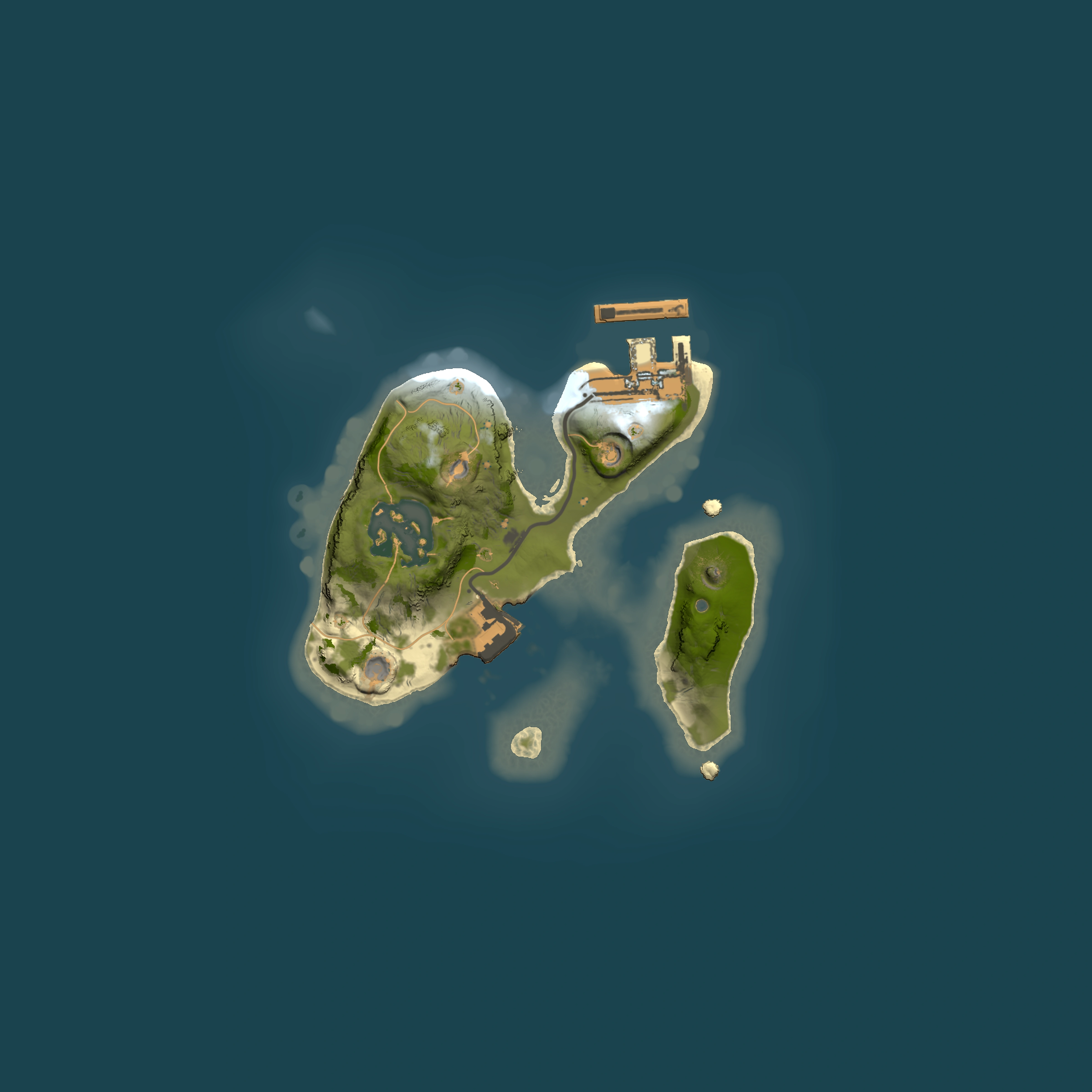Full top-down render of Rust map seed 1406248926, 1500x1500m