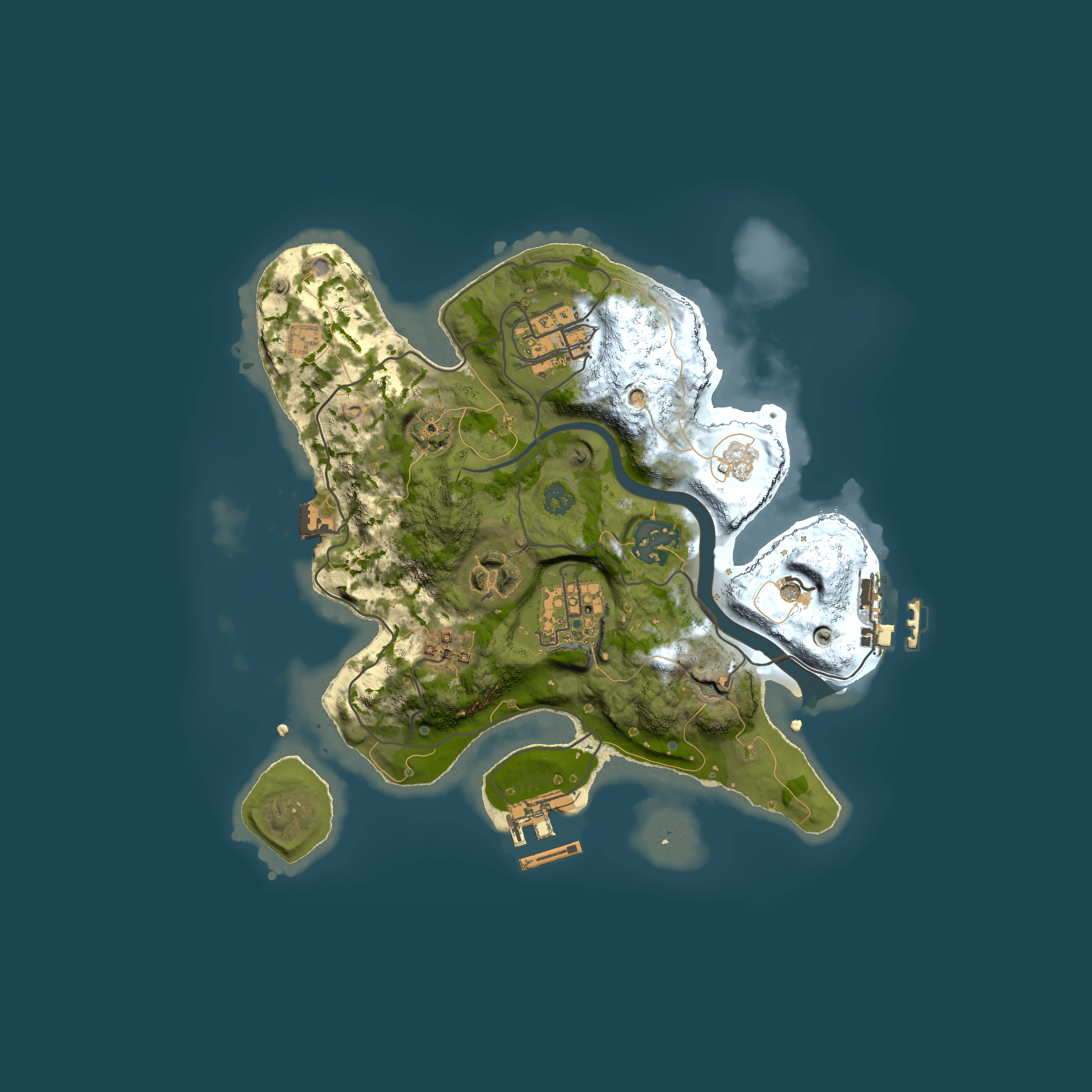 Full top-down render of Rust map seed 598340586, 2500x2500m