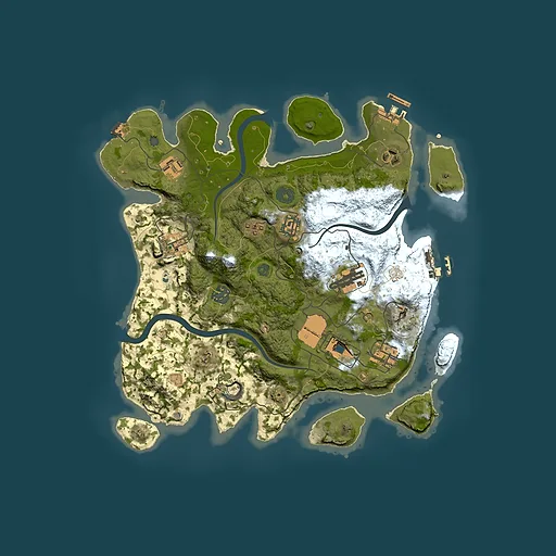 Rust map seed 1194778223, 3500x3500m top-down preview