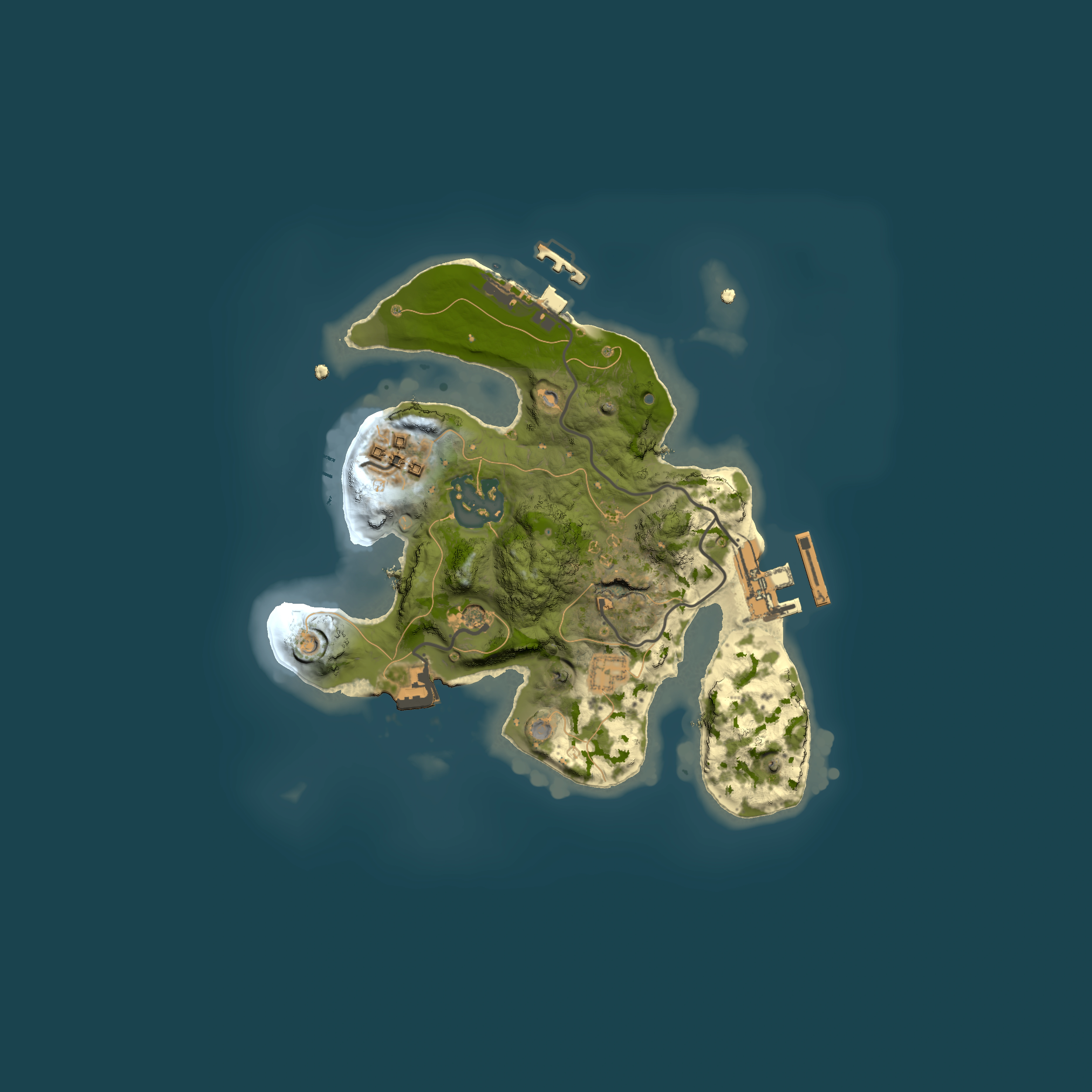 Full top-down render of Rust map seed 834450235, 2000x2000m