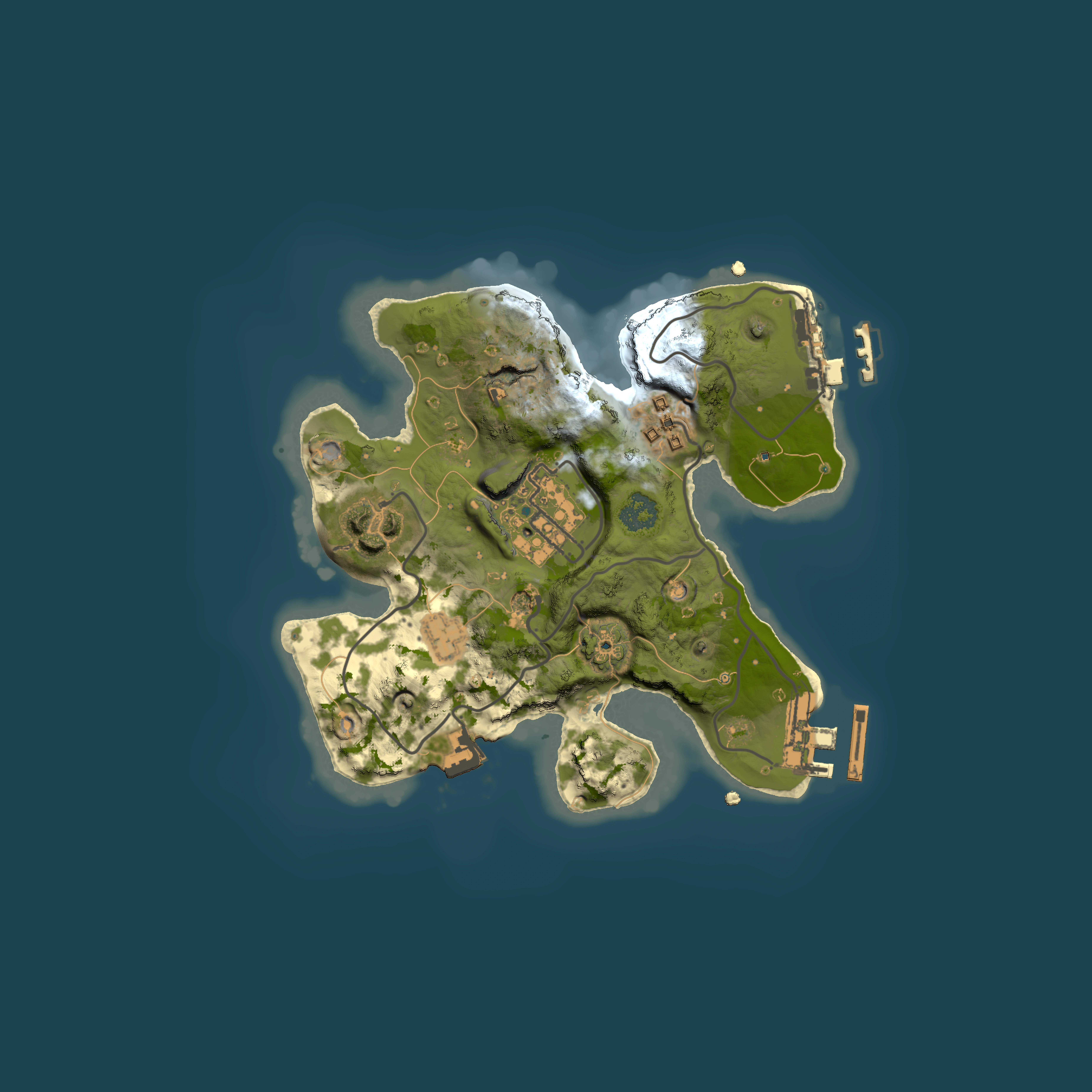 Full top-down render of Rust map seed 174462527, 2000x2000m