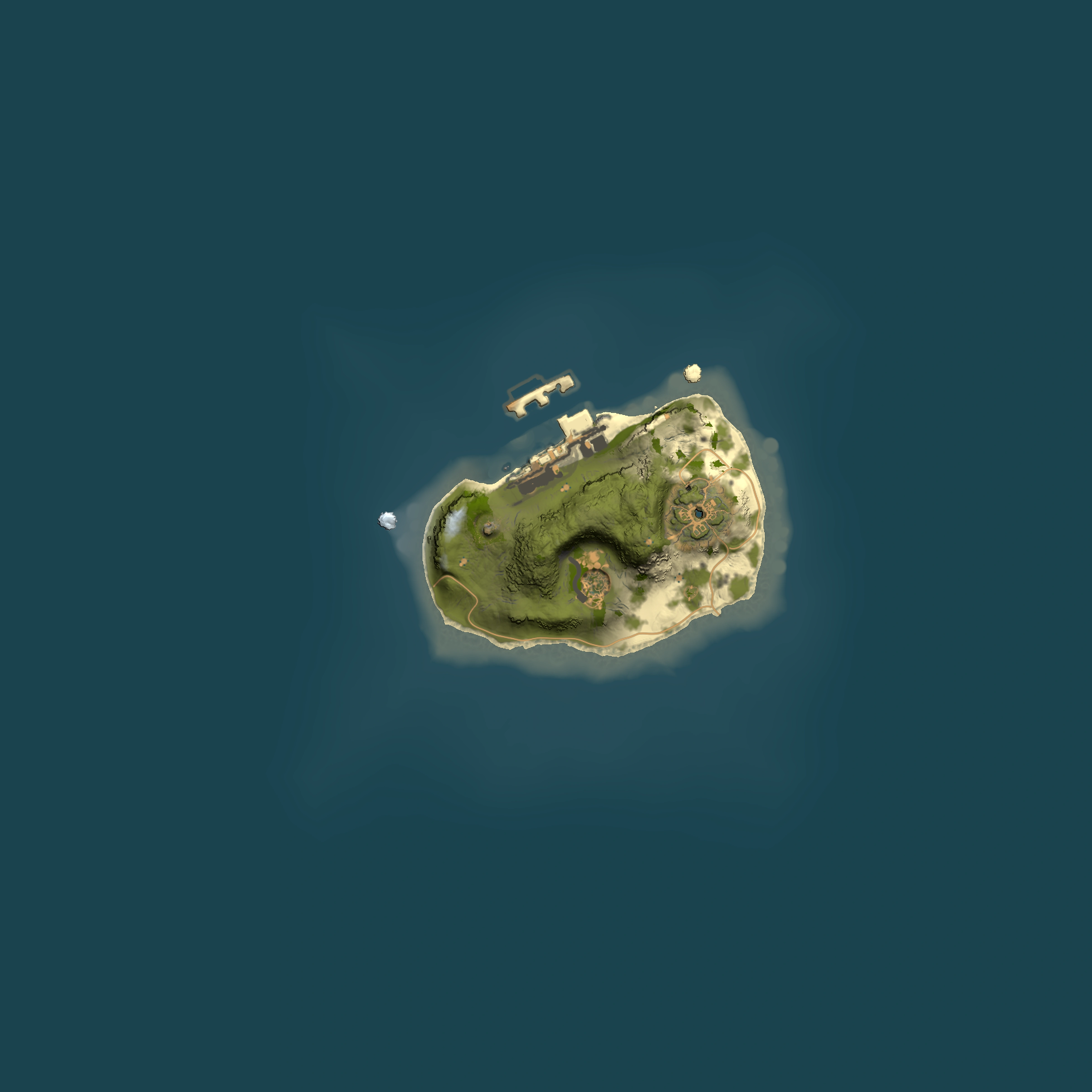 Full top-down render of Rust map seed 1196158810, 1500x1500m