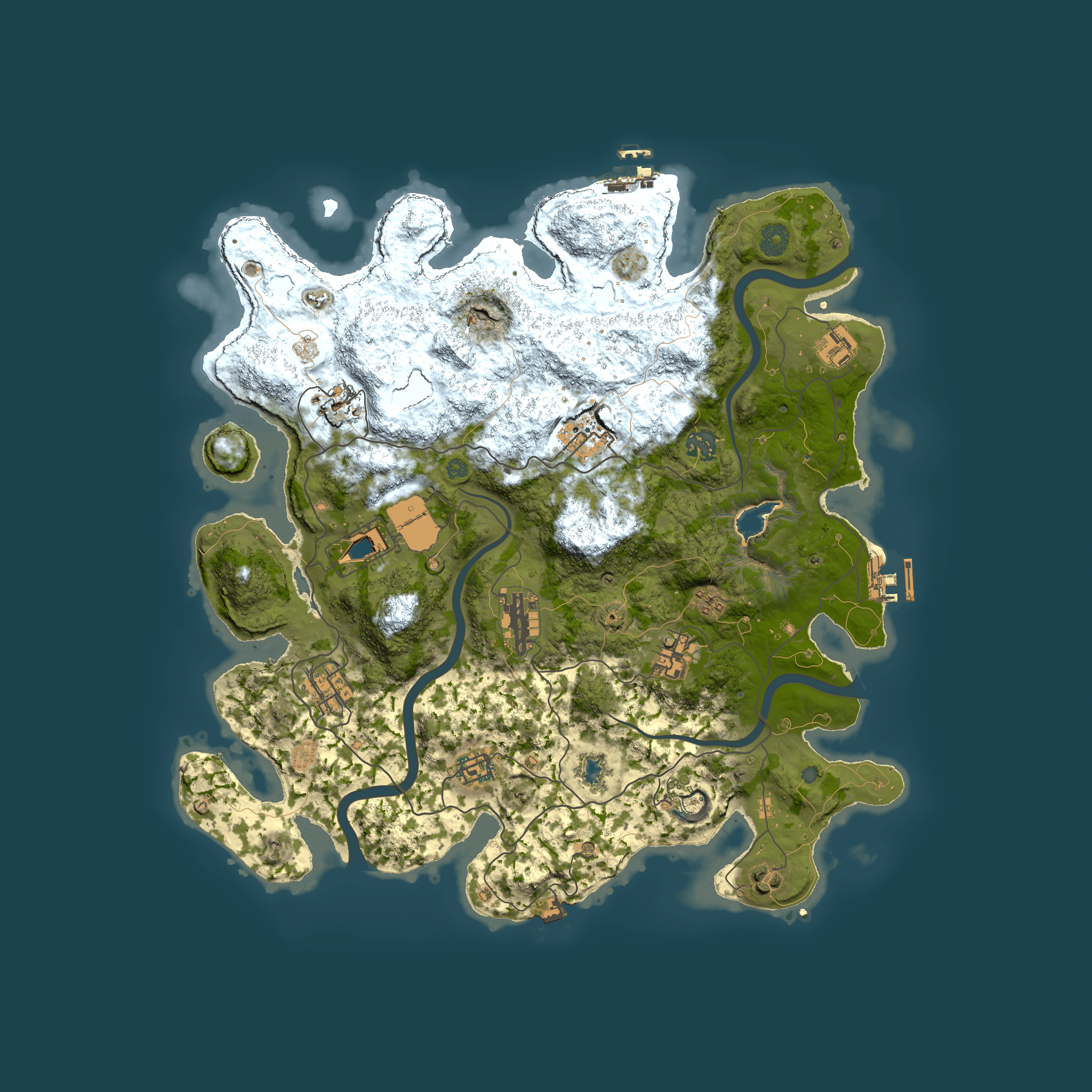 Full top-down render of Rust map seed 973340550, 4000x4000m