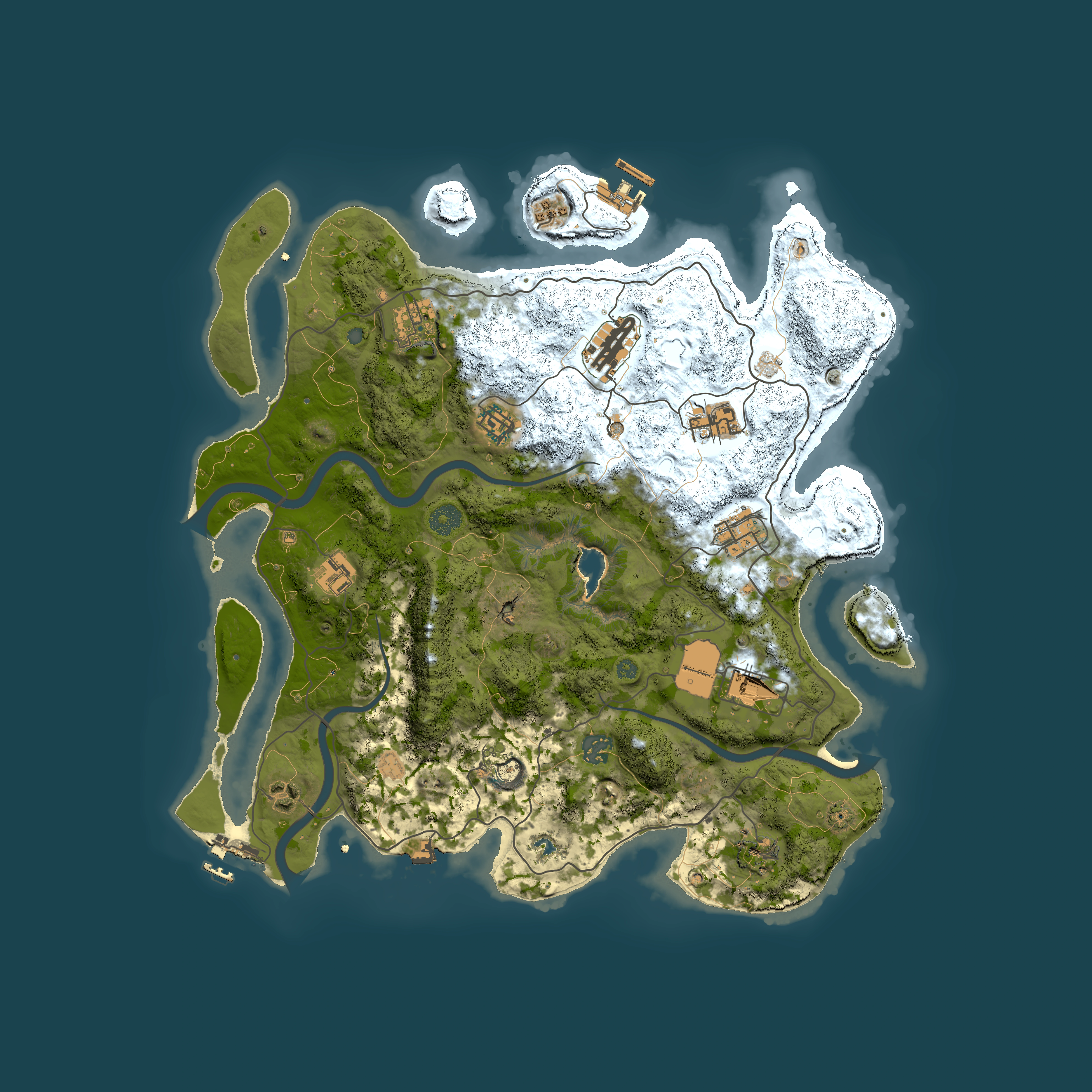 Full top-down render of Rust map seed 1066171297, 4000x4000m