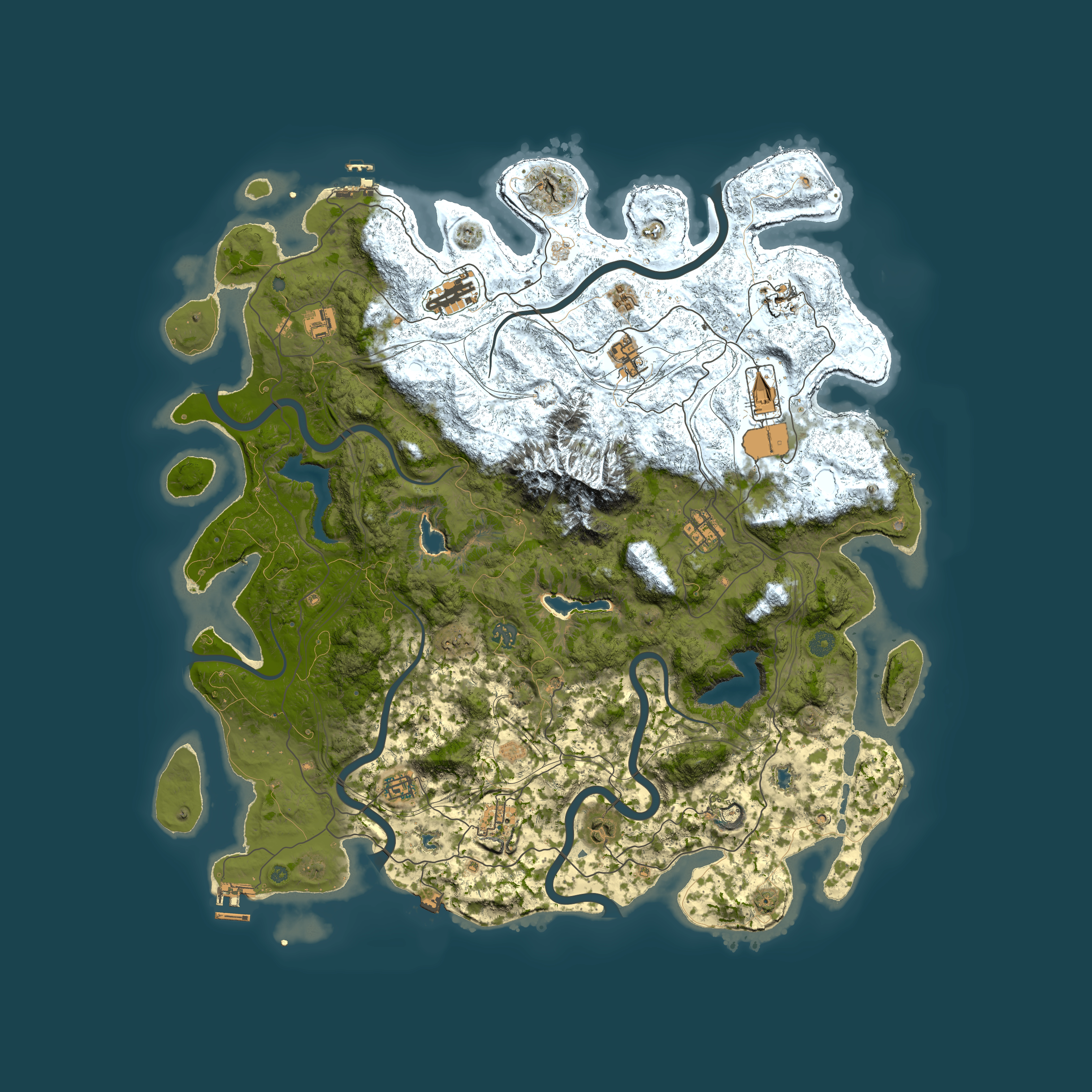 Full top-down render of Rust map seed 1060327846, 5000x5000m
