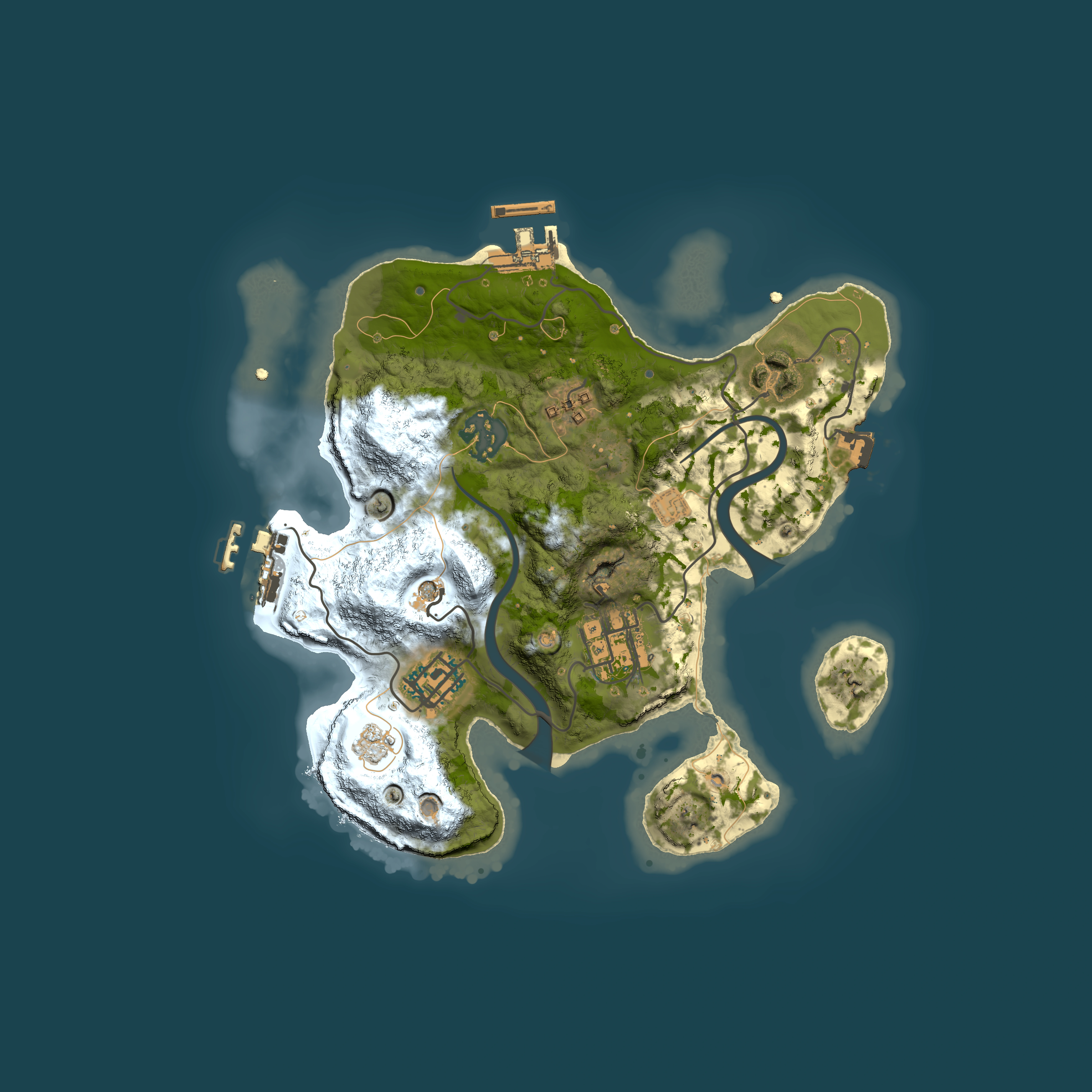 Full top-down render of Rust map seed 1111345275, 2500x2500m
