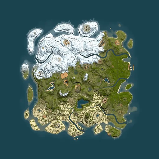 Rust map seed 256551494, 4500x4500m top-down preview