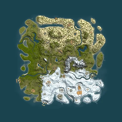 Rust map seed 1207245891, 5000x5000m top-down preview
