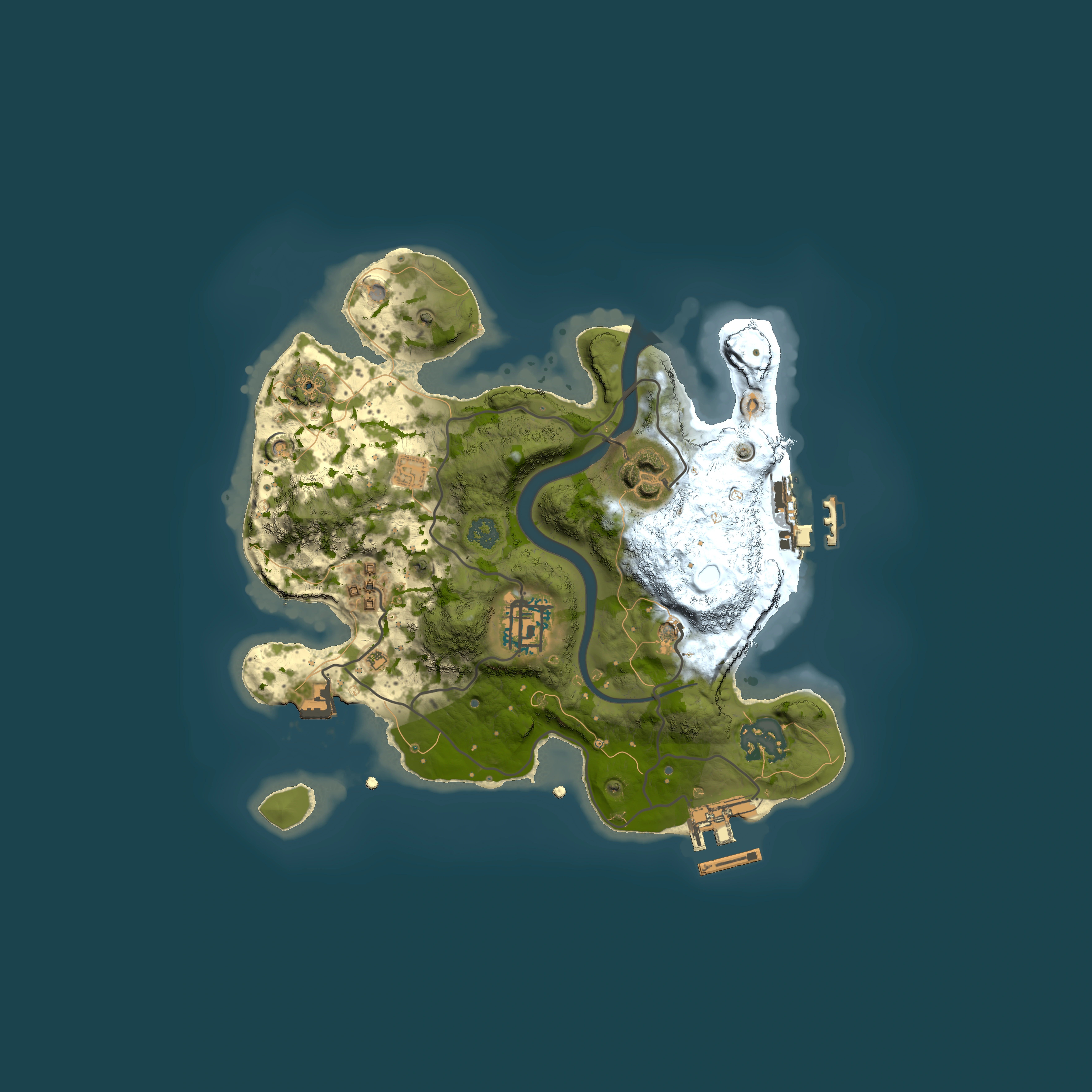 Full top-down render of Rust map seed 1741163097, 2500x2500m