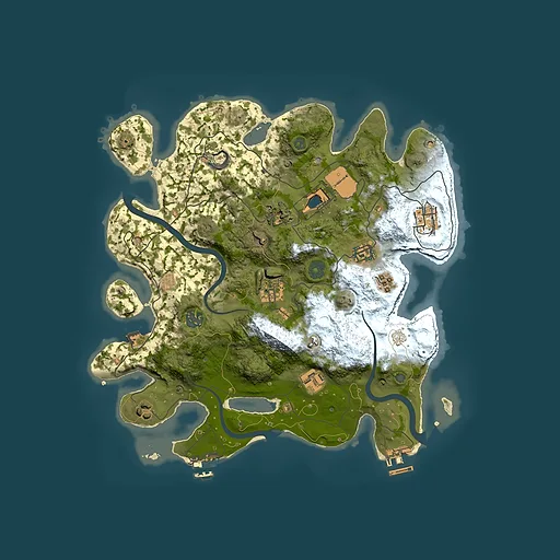 Rust map seed 754387858, 3500x3500m top-down preview