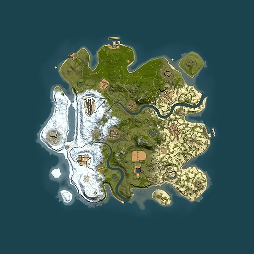 Rust map seed 632948167, 3500x3500m top-down preview