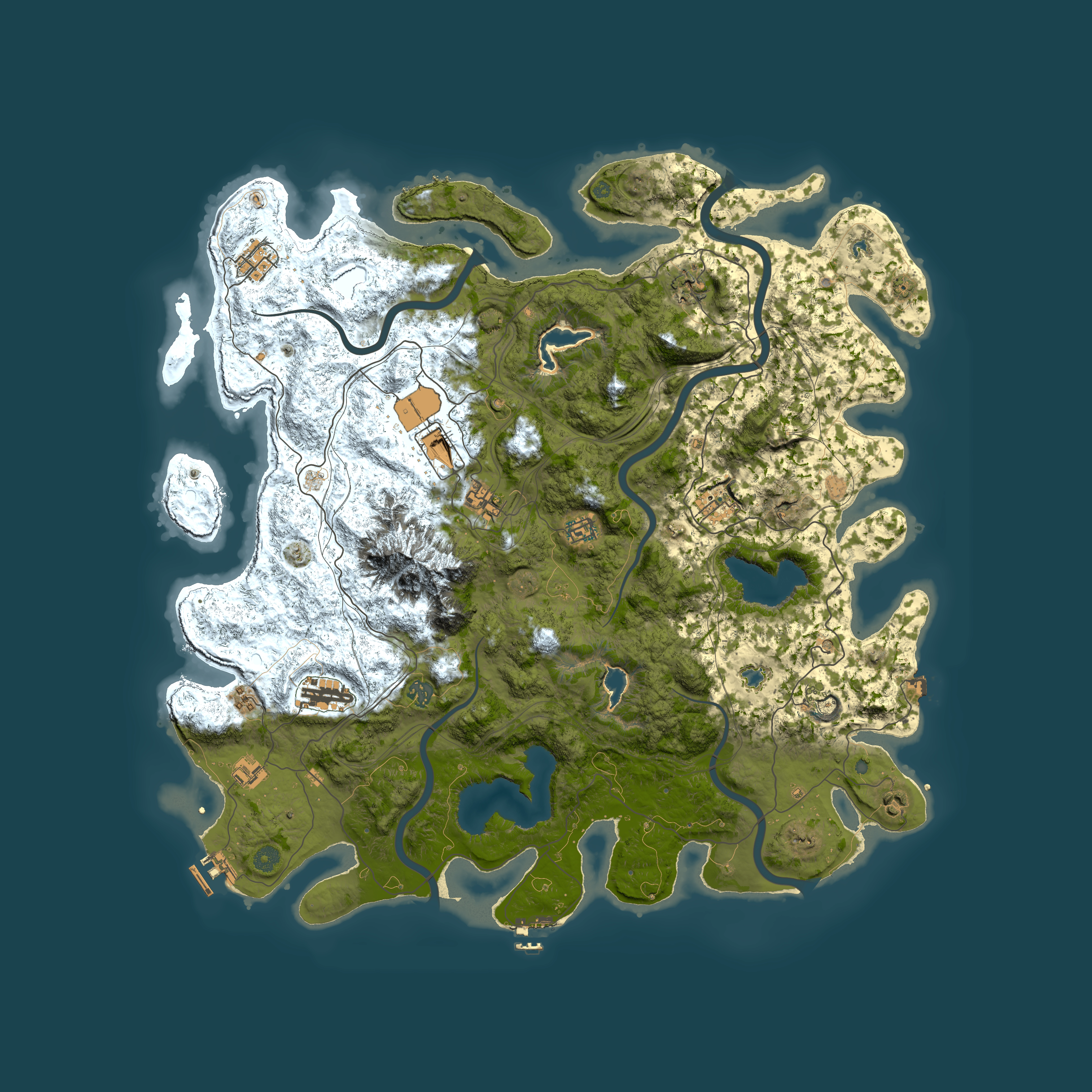 Full top-down render of Rust map seed 1566663944, 5000x5000m