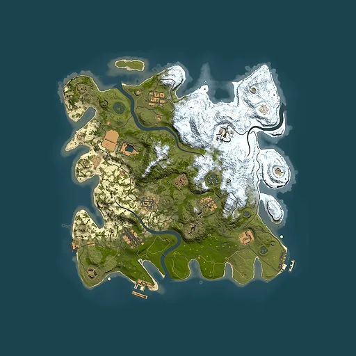 Rust map seed 1365583106, 3500x3500m top-down preview