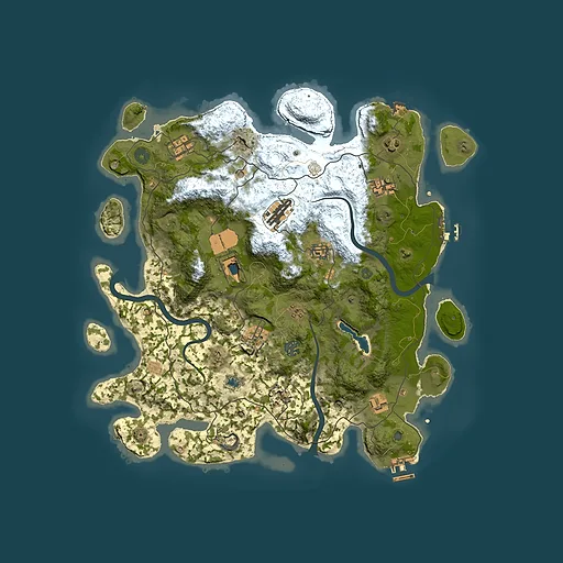 Rust map seed 1443653701, 4000x4000m top-down preview