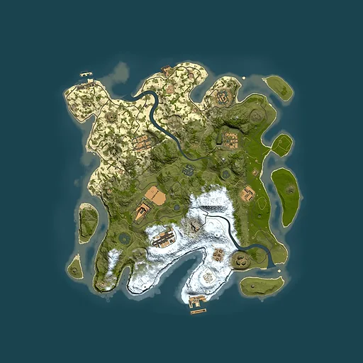 Rust map seed 640223070, 3500x3500m top-down preview