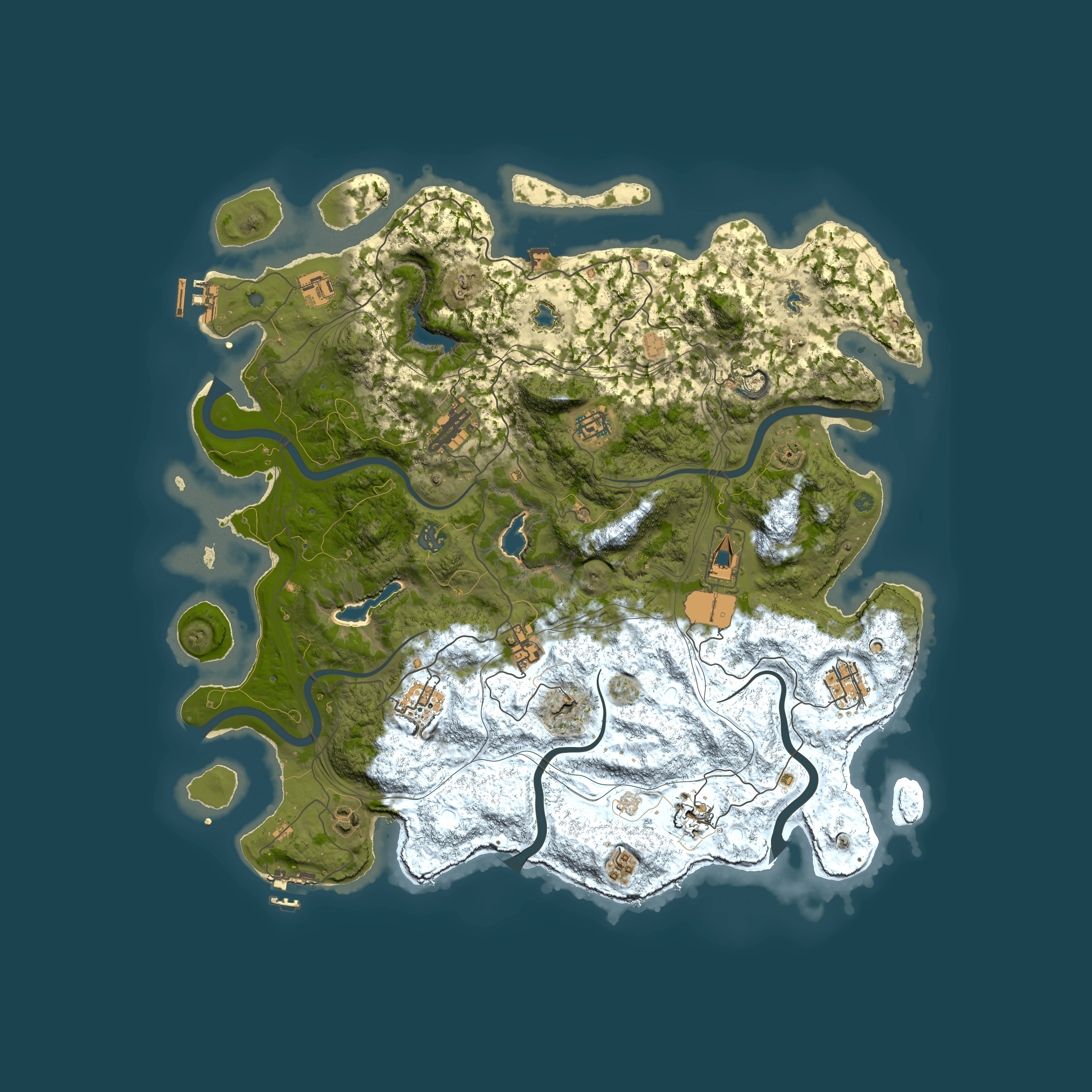 Full top-down render of Rust map seed 870516603, 4500x4500m