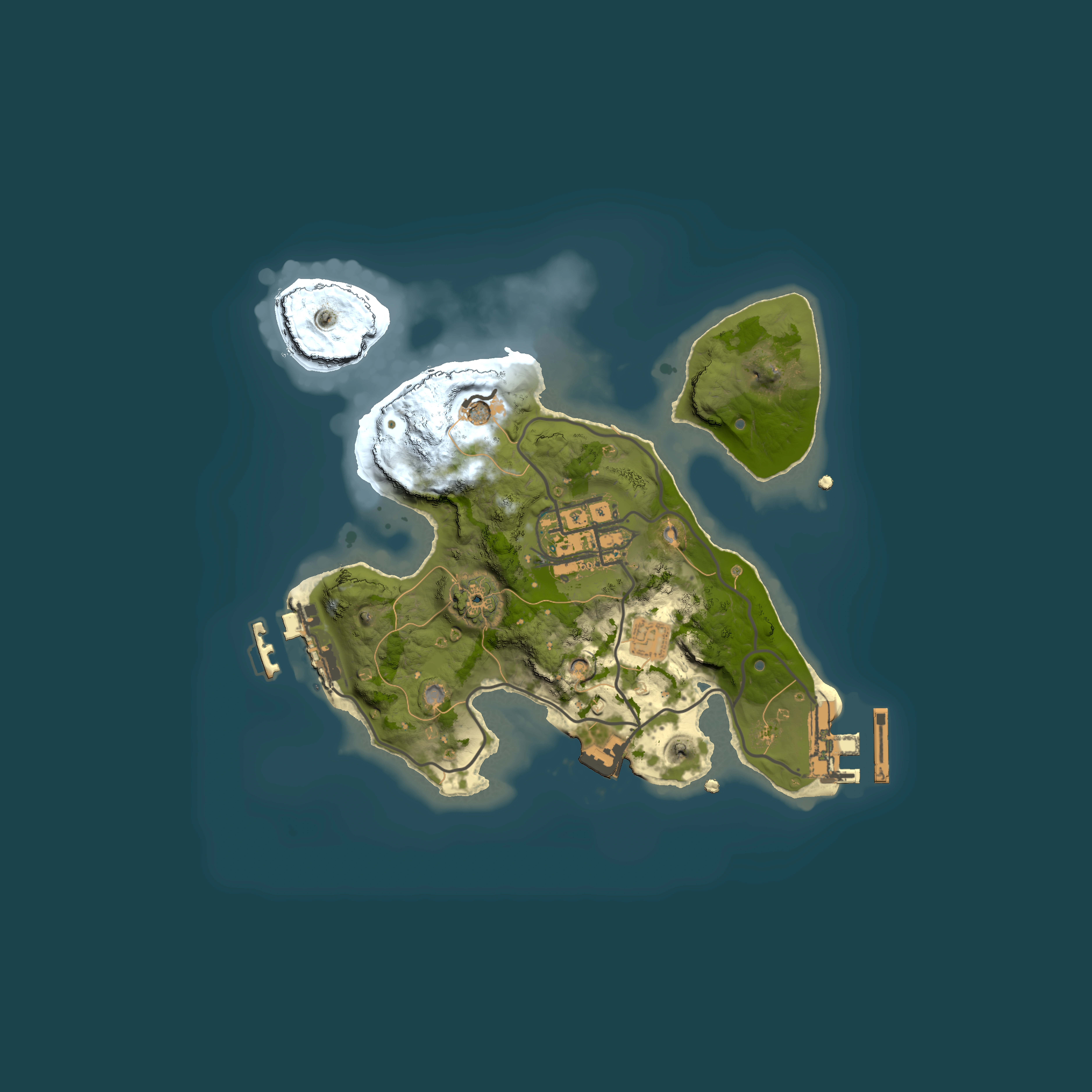 Full top-down render of Rust map seed 2128139143, 2000x2000m