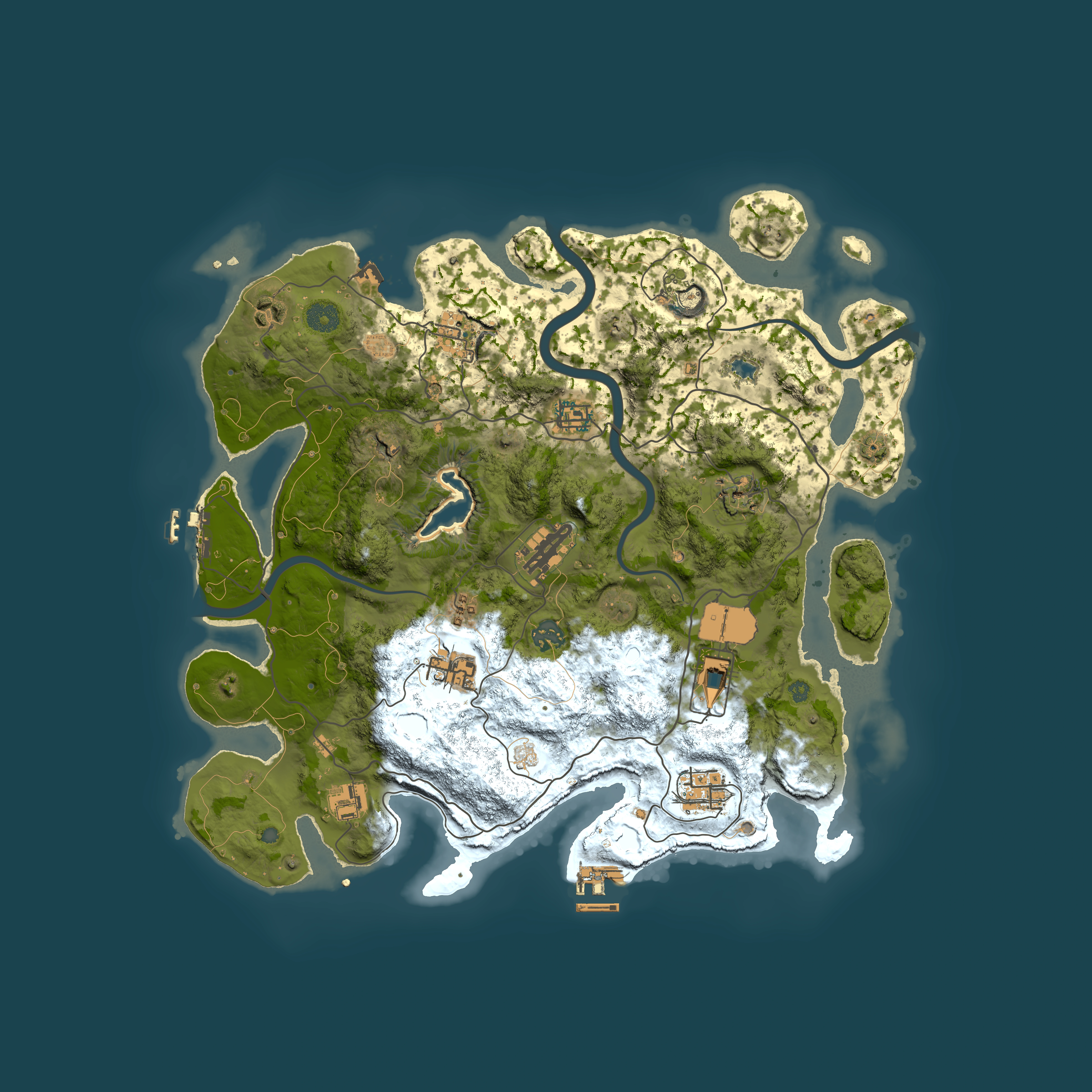 Full top-down render of Rust map seed 1452101217, 4000x4000m