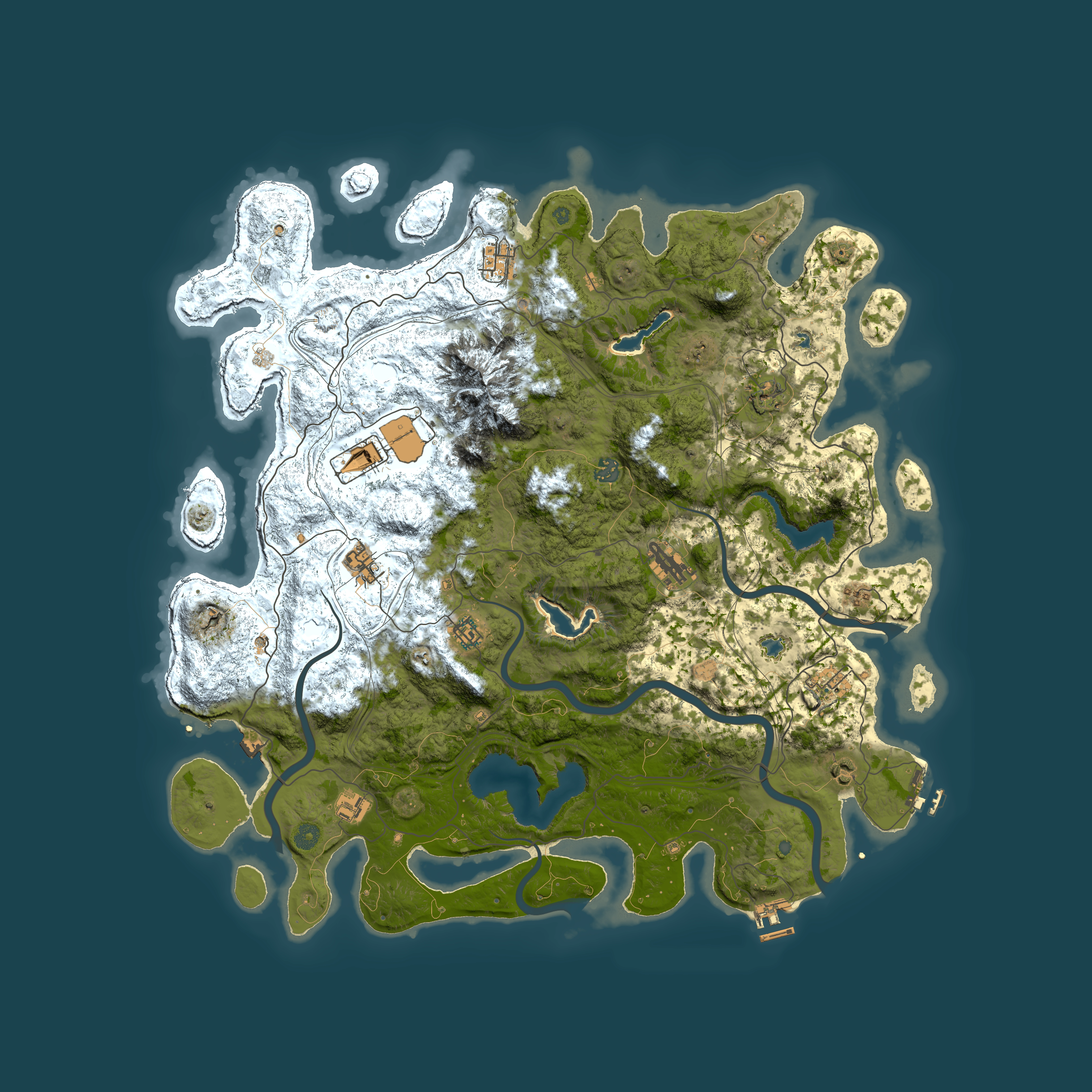 Full top-down render of Rust map seed 1635852113, 5000x5000m