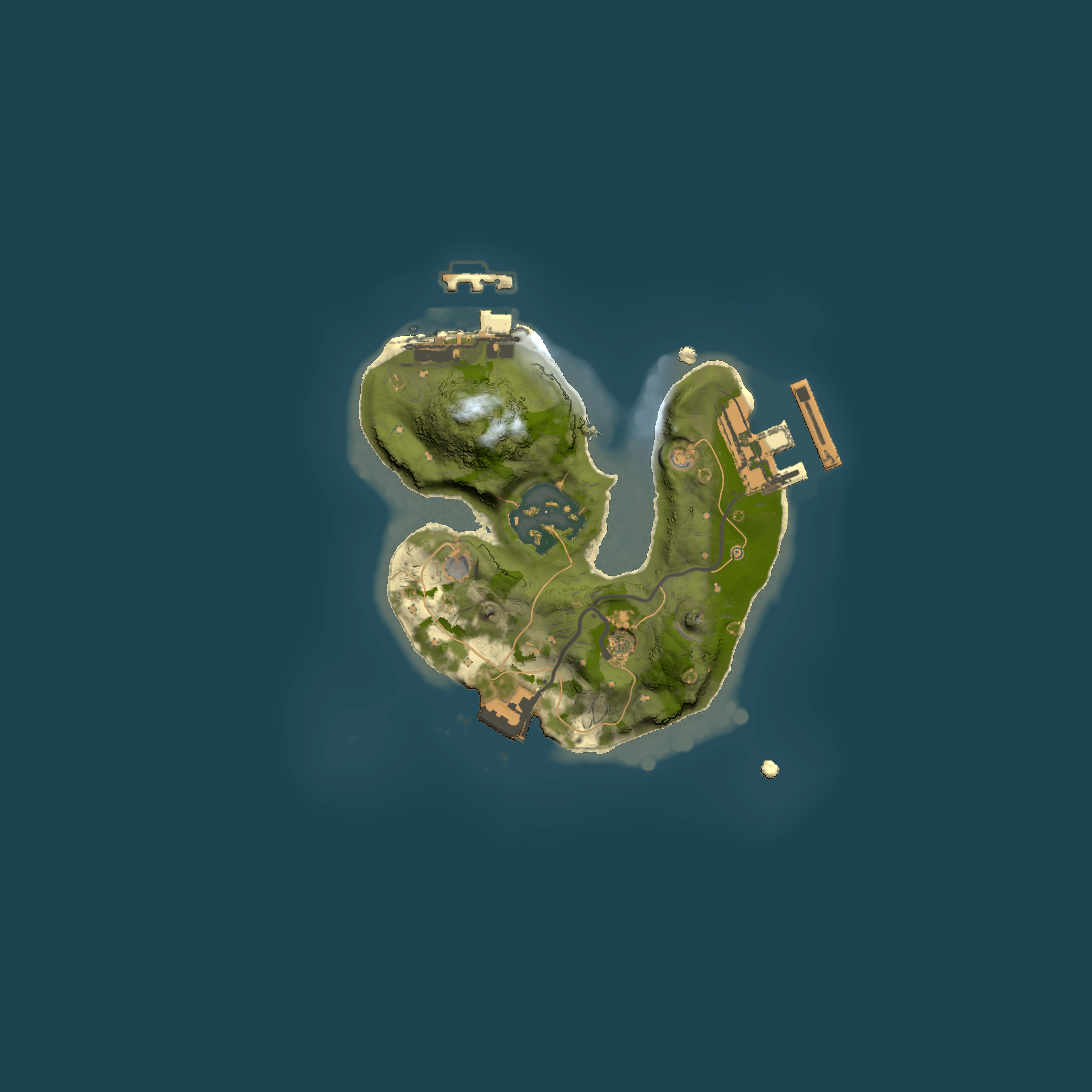 Full top-down render of Rust map seed 1284570473, 1500x1500m