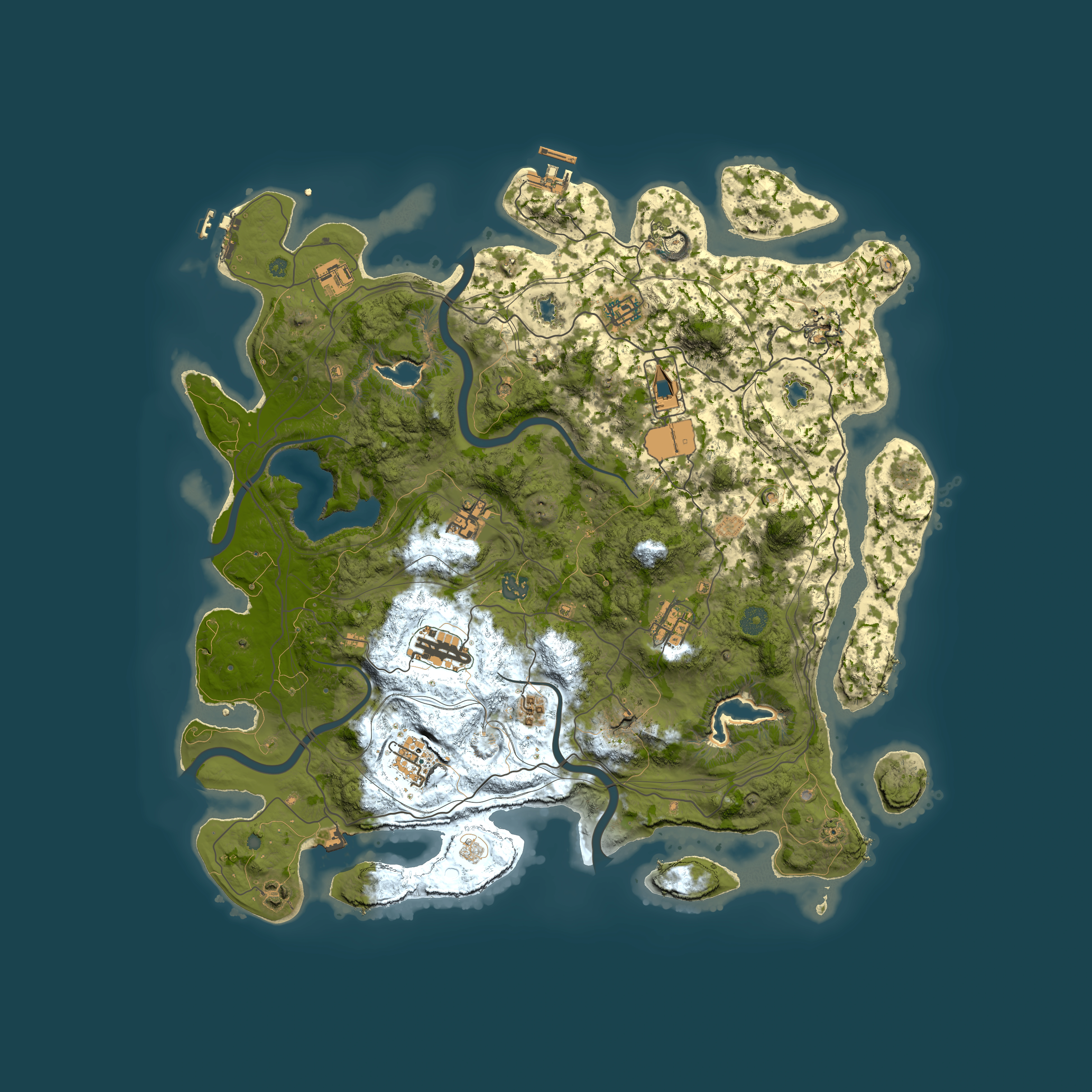 Full top-down render of Rust map seed 1708196617, 4500x4500m
