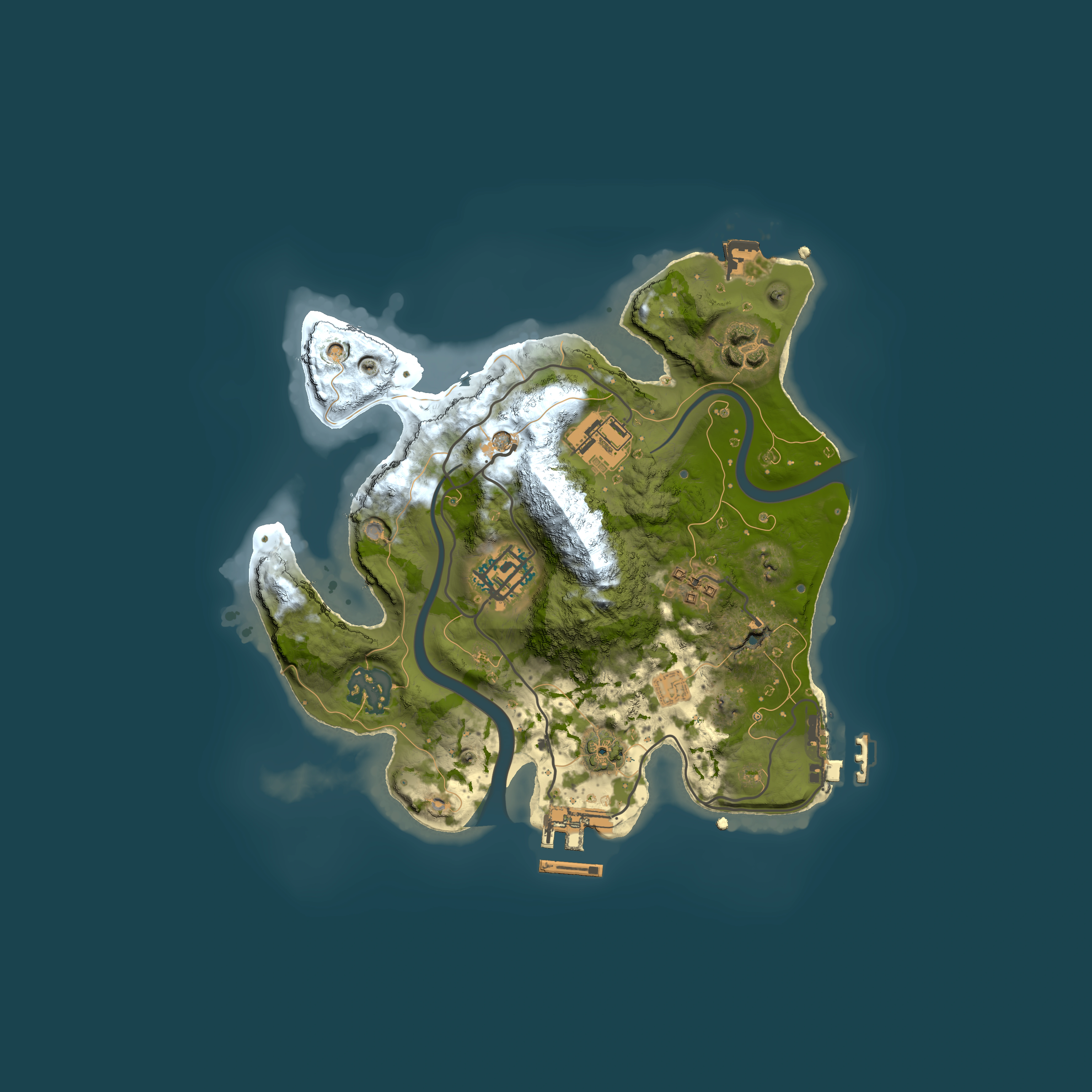Full top-down render of Rust map seed 1854711271, 2500x2500m