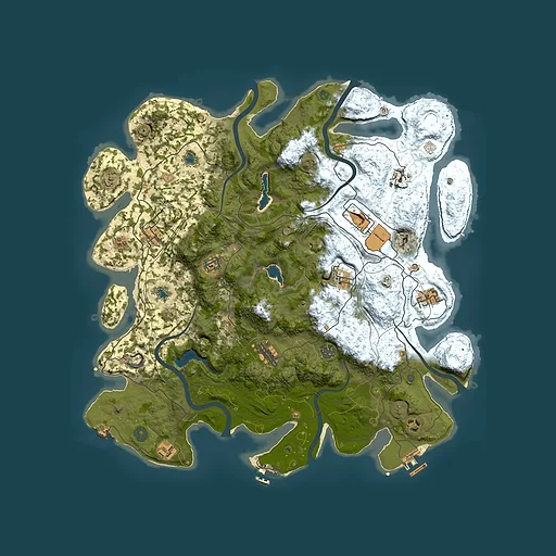 Rust map seed 911972030, 4500x4500m top-down preview