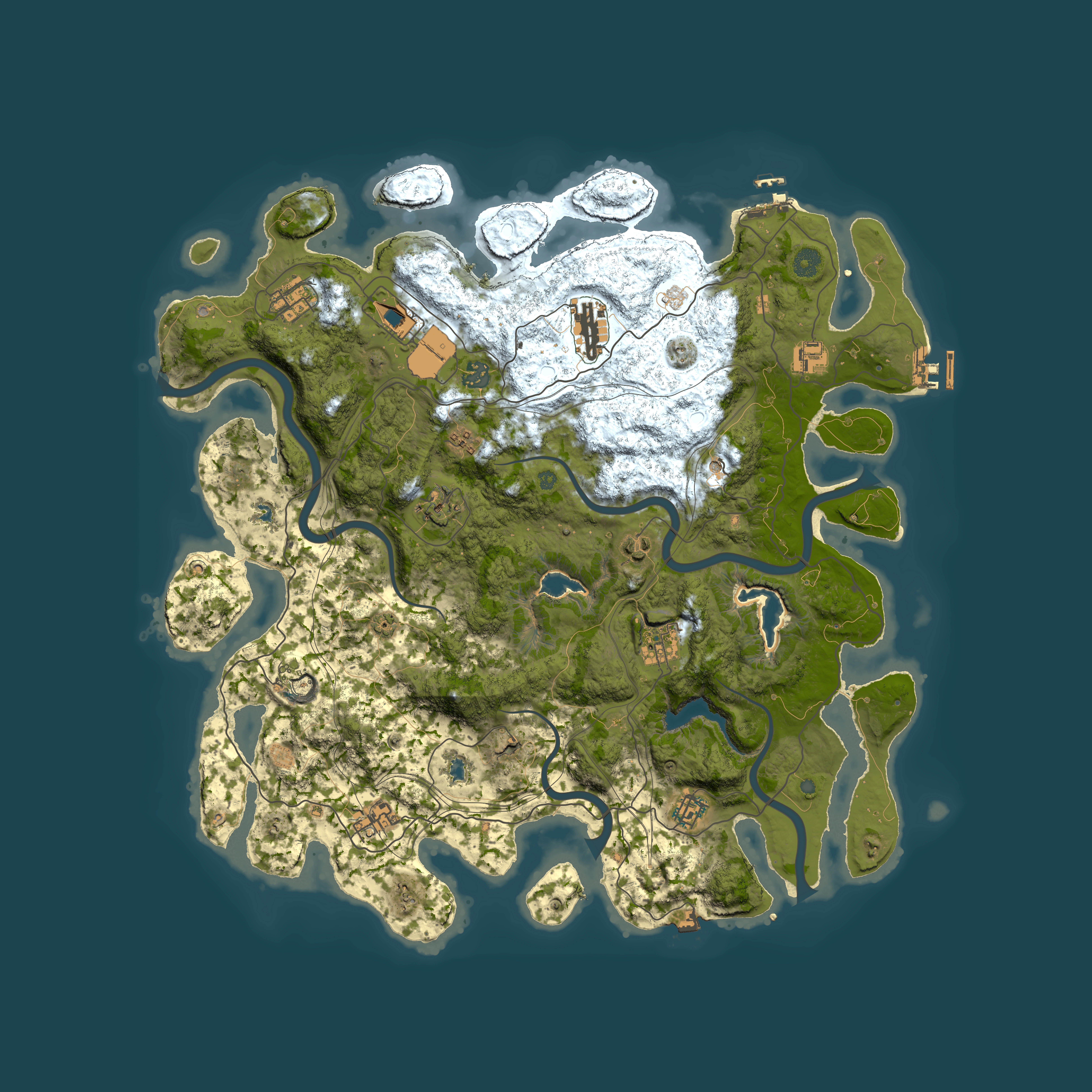 Full top-down render of Rust map seed 1718100943, 4500x4500m