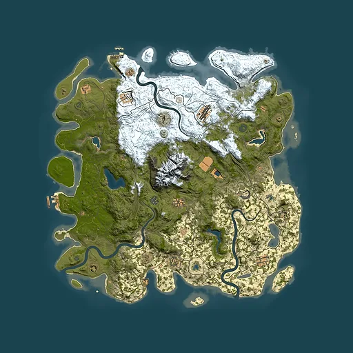 Rust map seed 2007373535, 5000x5000m top-down preview