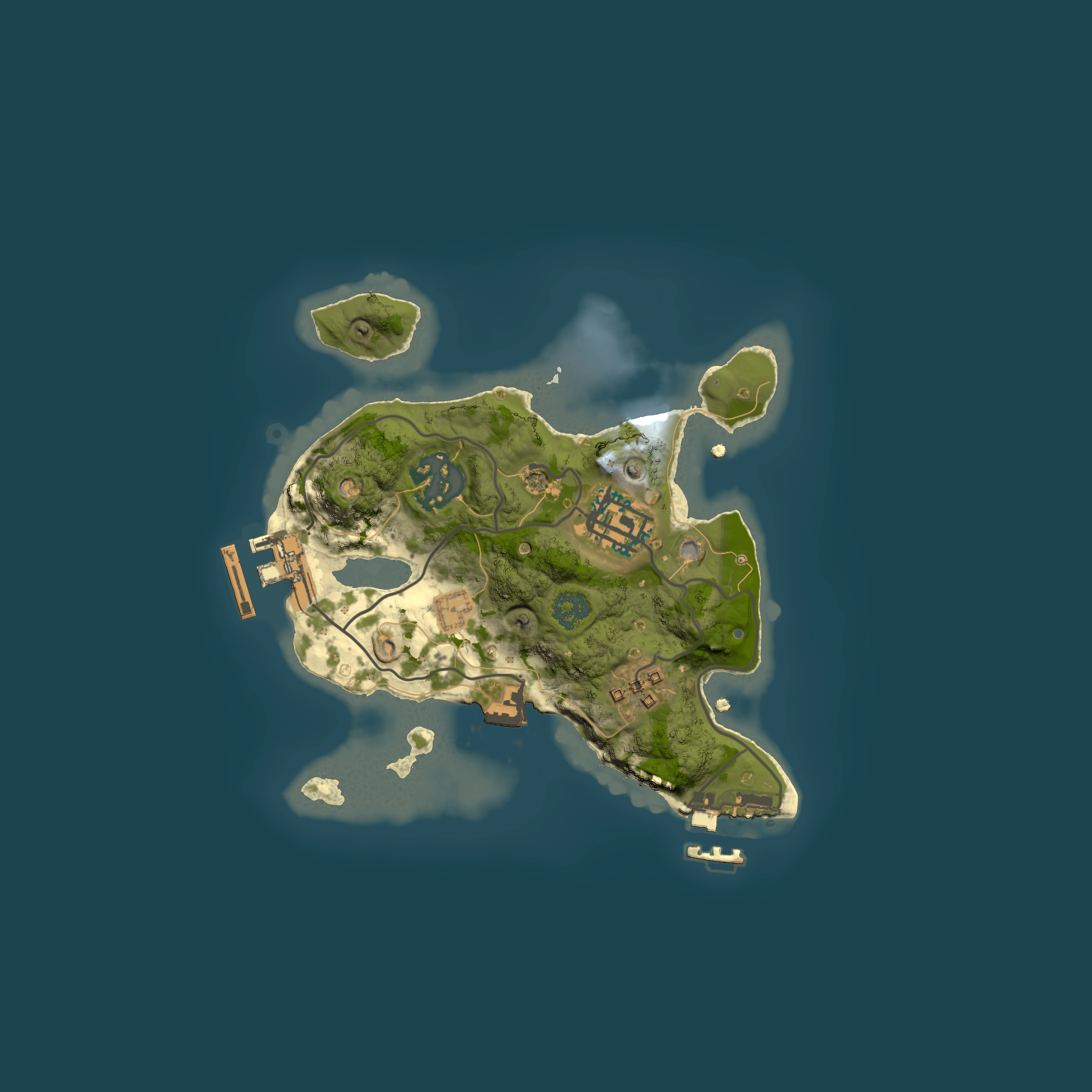 Full top-down render of Rust map seed 1373178074, 2000x2000m