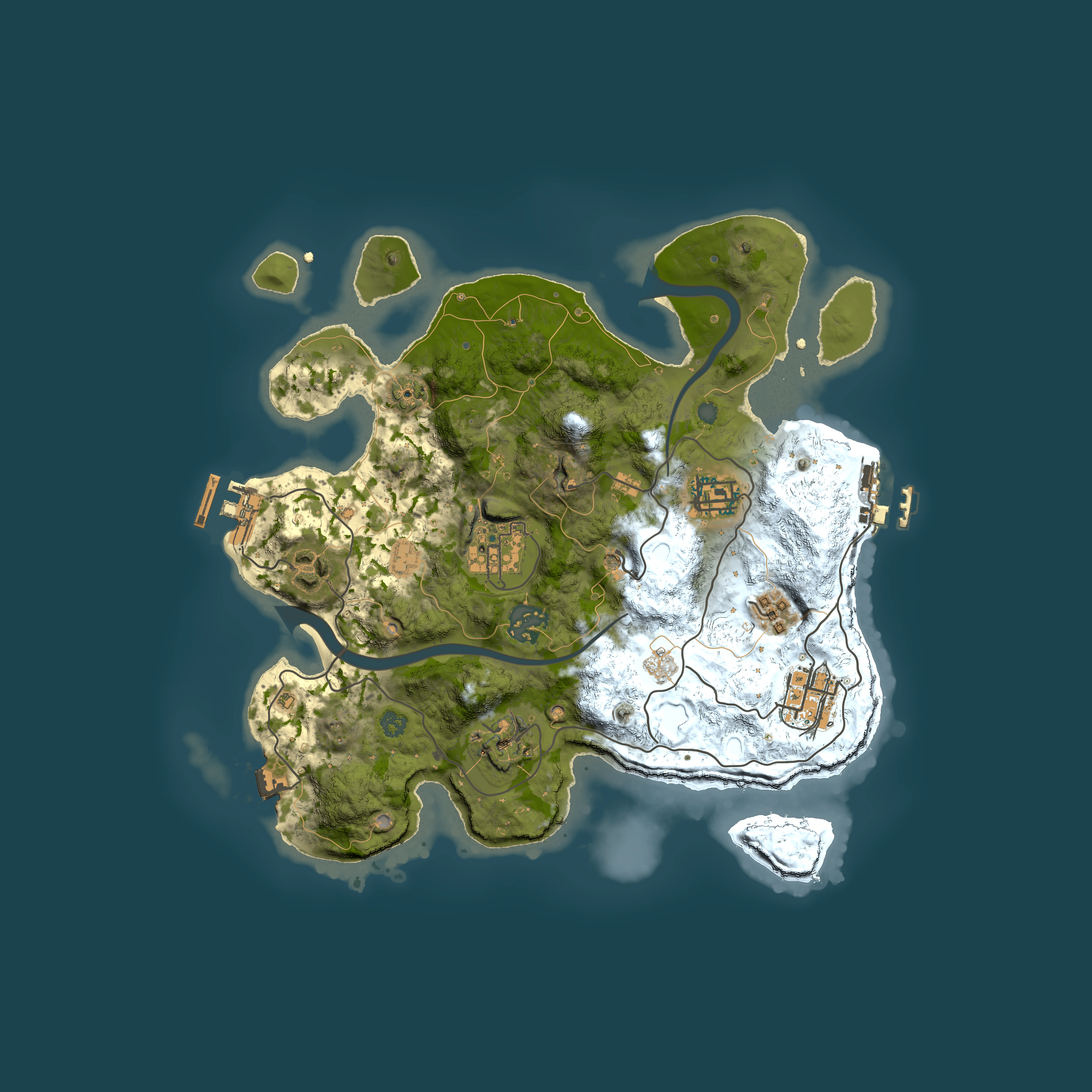 Full top-down render of Rust map seed 1083497122, 3000x3000m