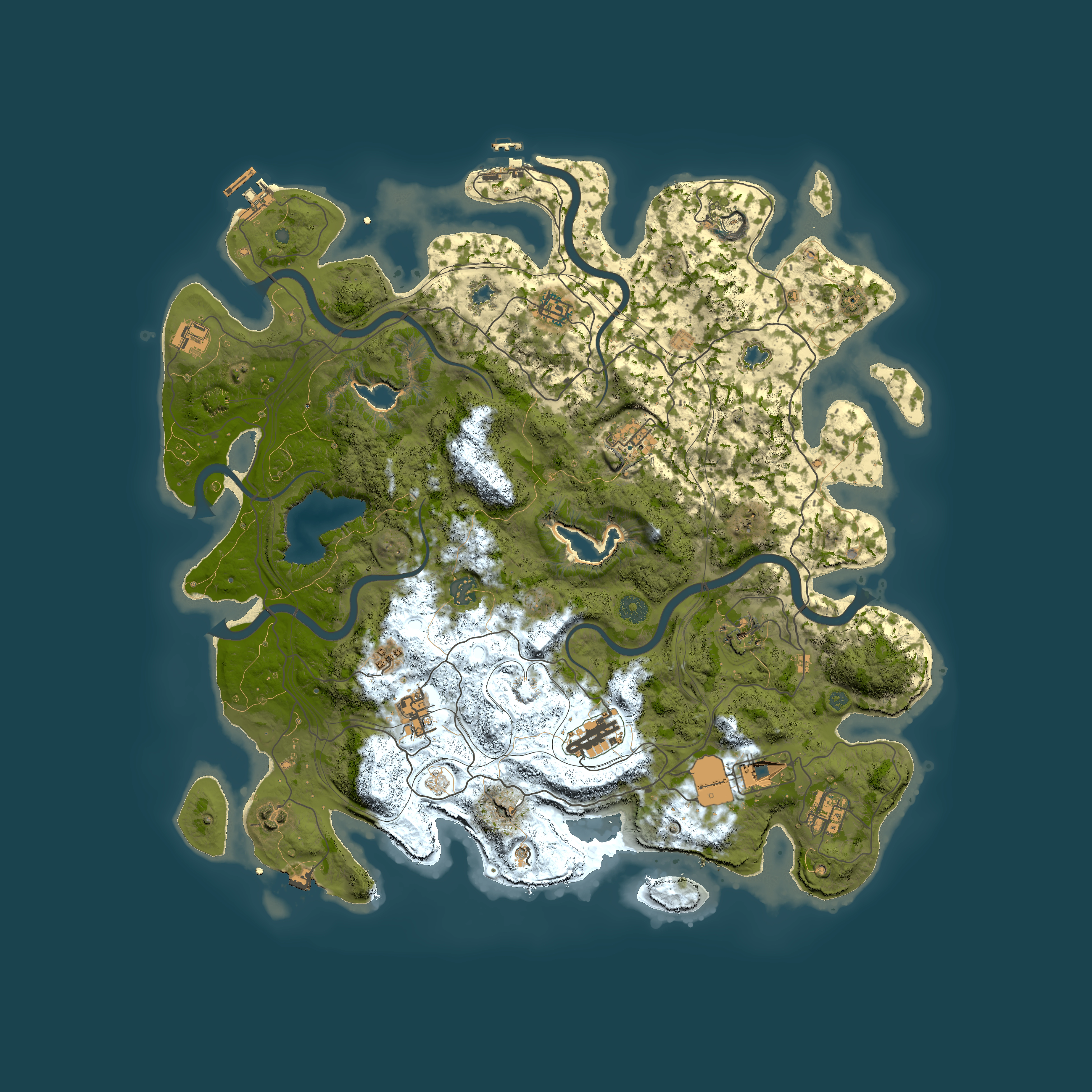 Full top-down render of Rust map seed 1987169895, 4500x4500m