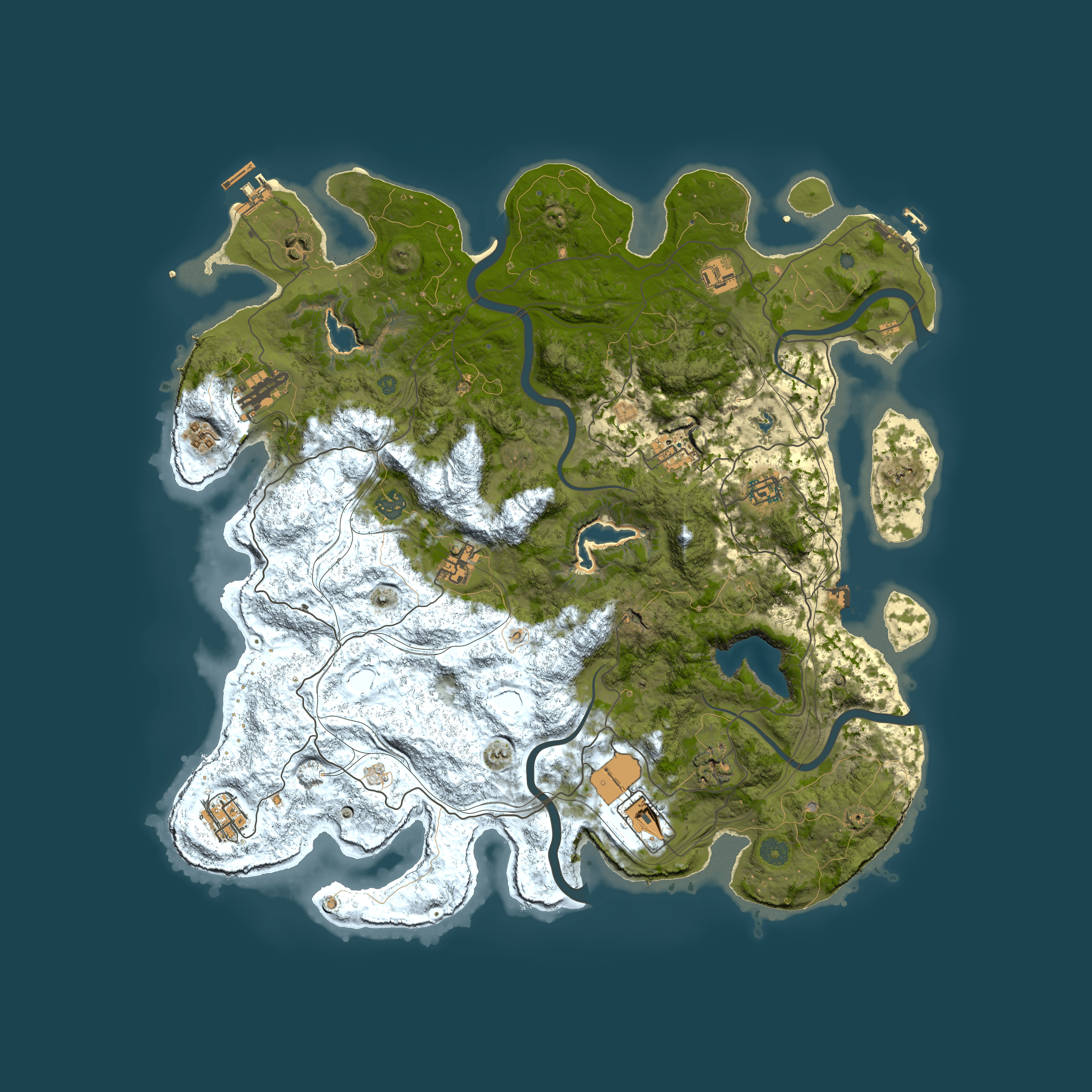 Full top-down render of Rust map seed 191195447, 4500x4500m