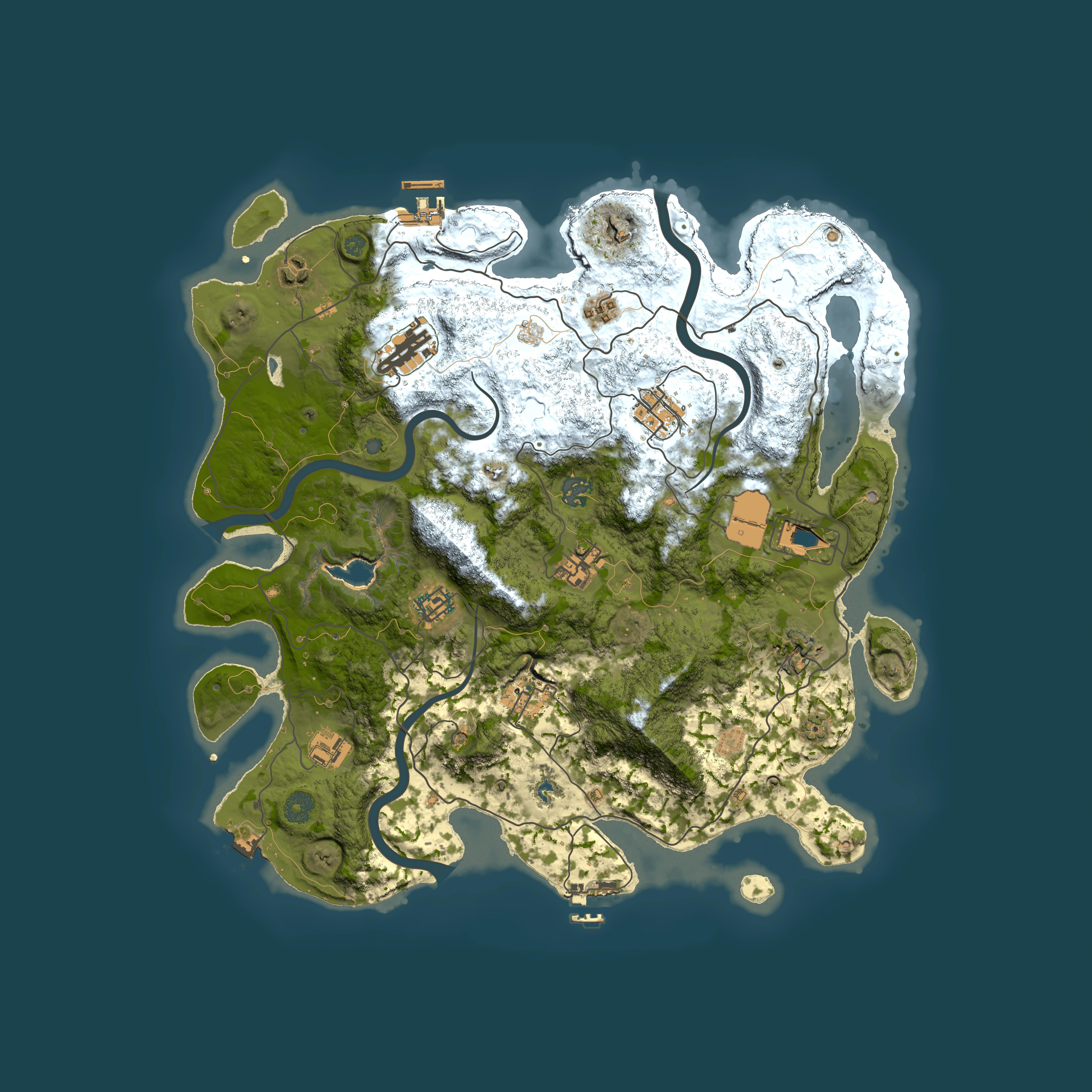 Full top-down render of Rust map seed 620402577, 4000x4000m
