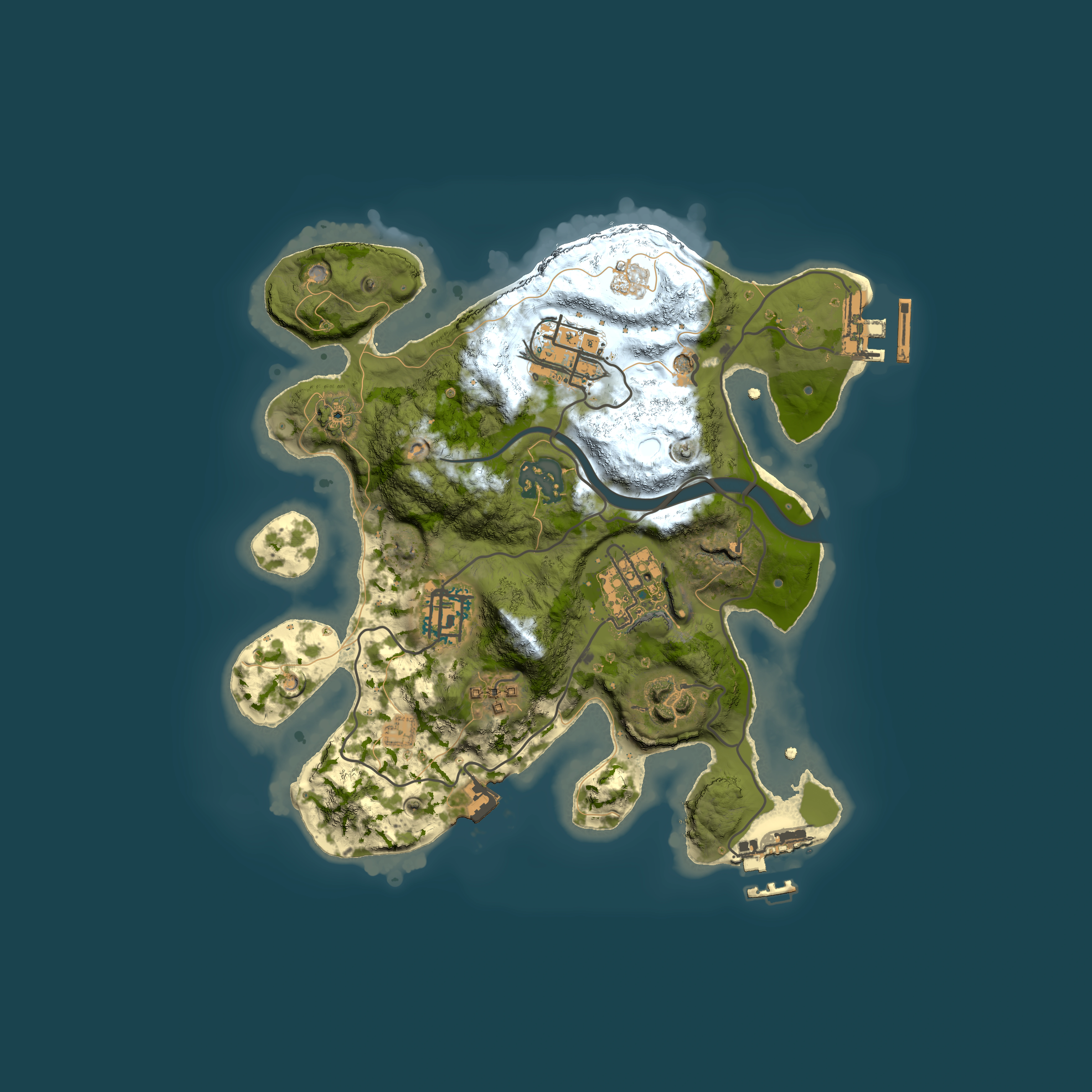 Full top-down render of Rust map seed 182593640, 2500x2500m
