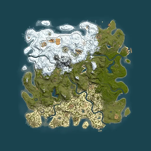 Rust map seed 1134133586, 5000x5000m top-down preview