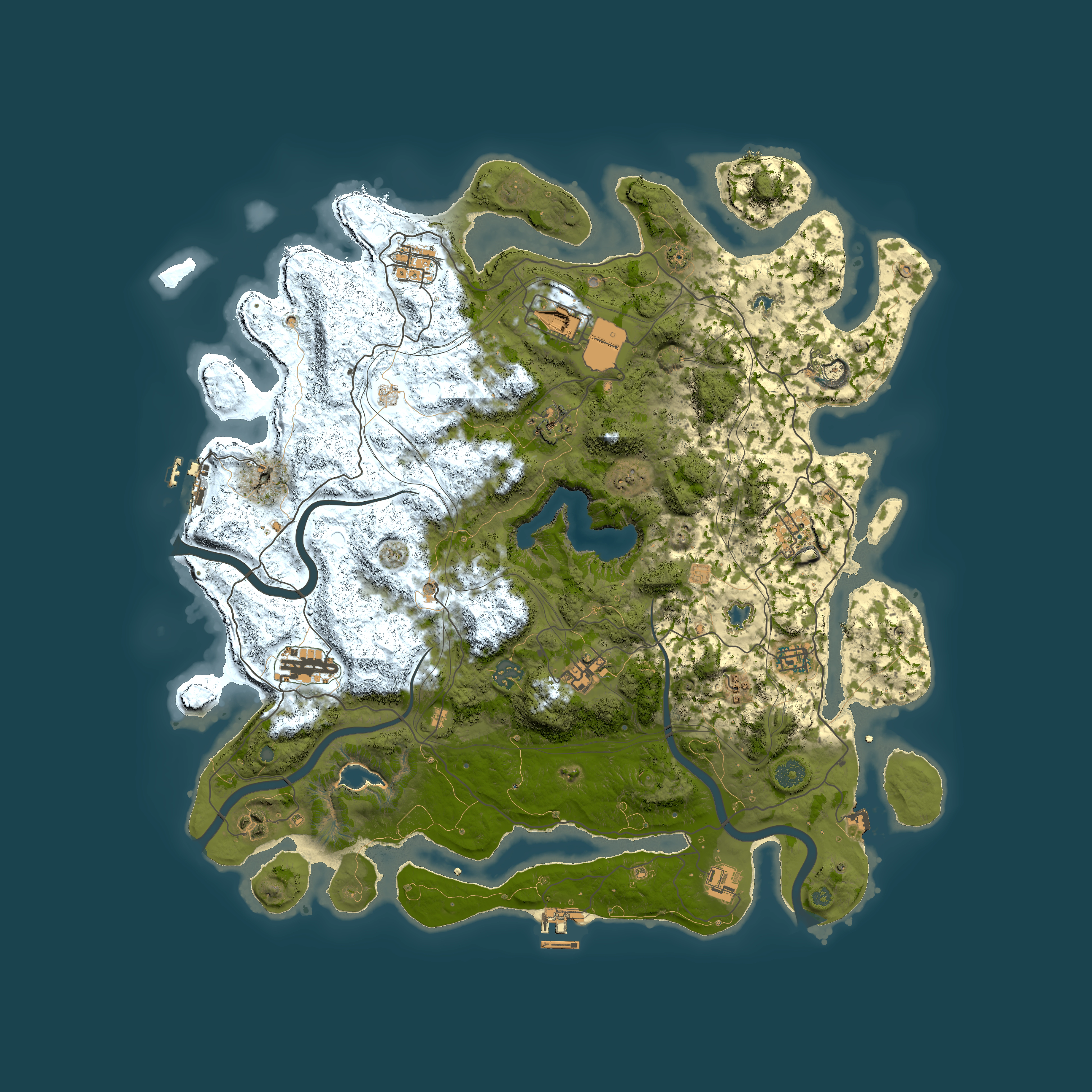 Full top-down render of Rust map seed 1710841826, 4500x4500m