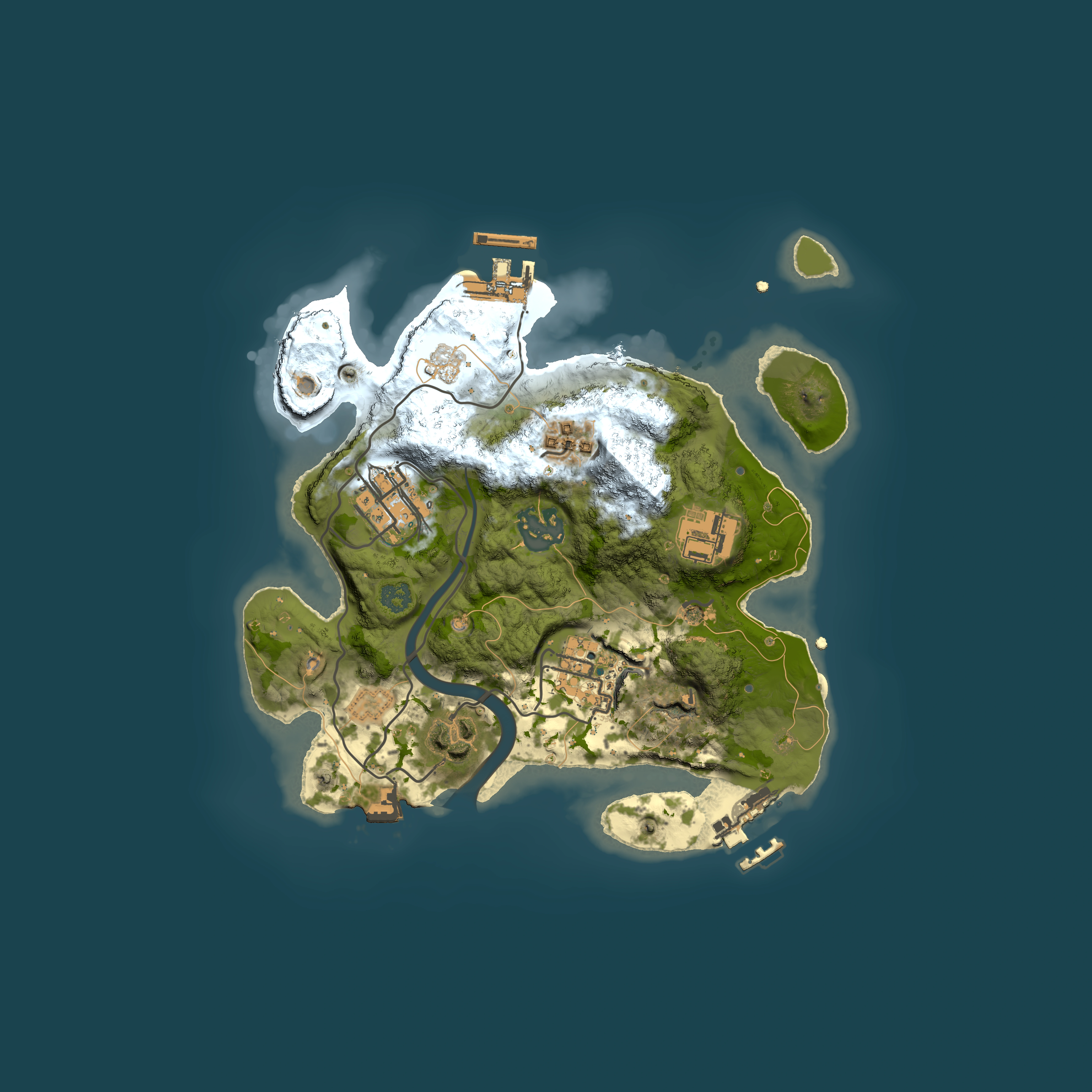 Full top-down render of Rust map seed 609260788, 2500x2500m