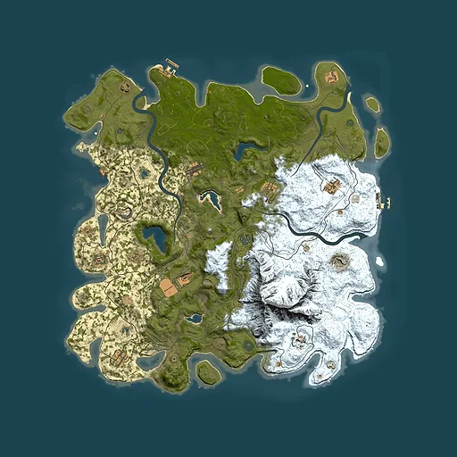 Rust map seed 864659475, 5000x5000m top-down preview