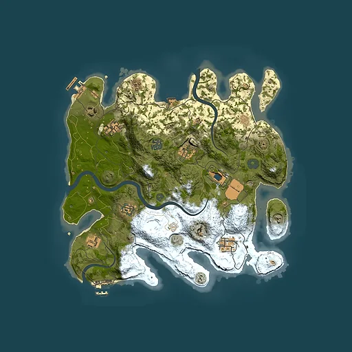 Rust map seed 2138721762, 3500x3500m top-down preview