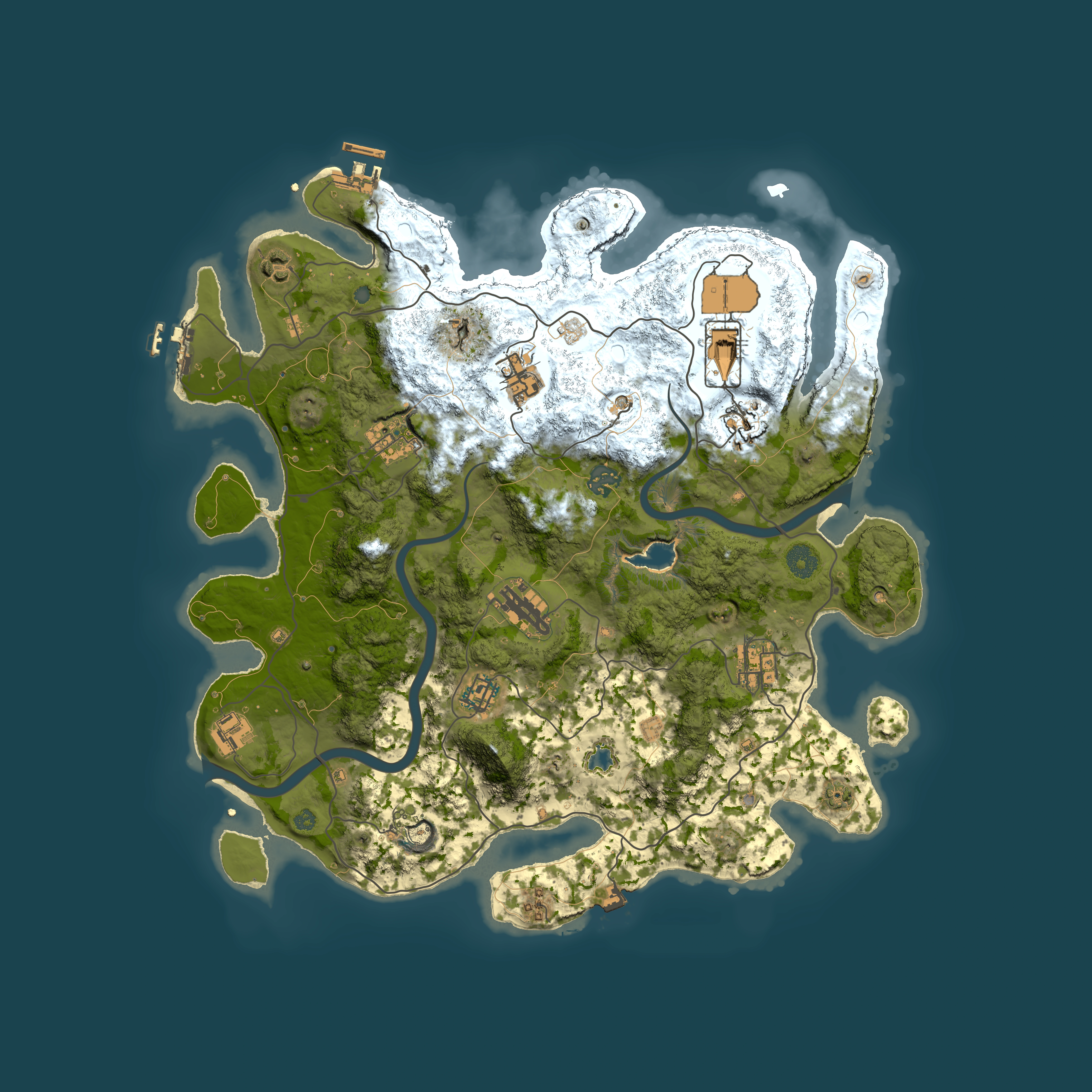 Full top-down render of Rust map seed 492000836, 4000x4000m
