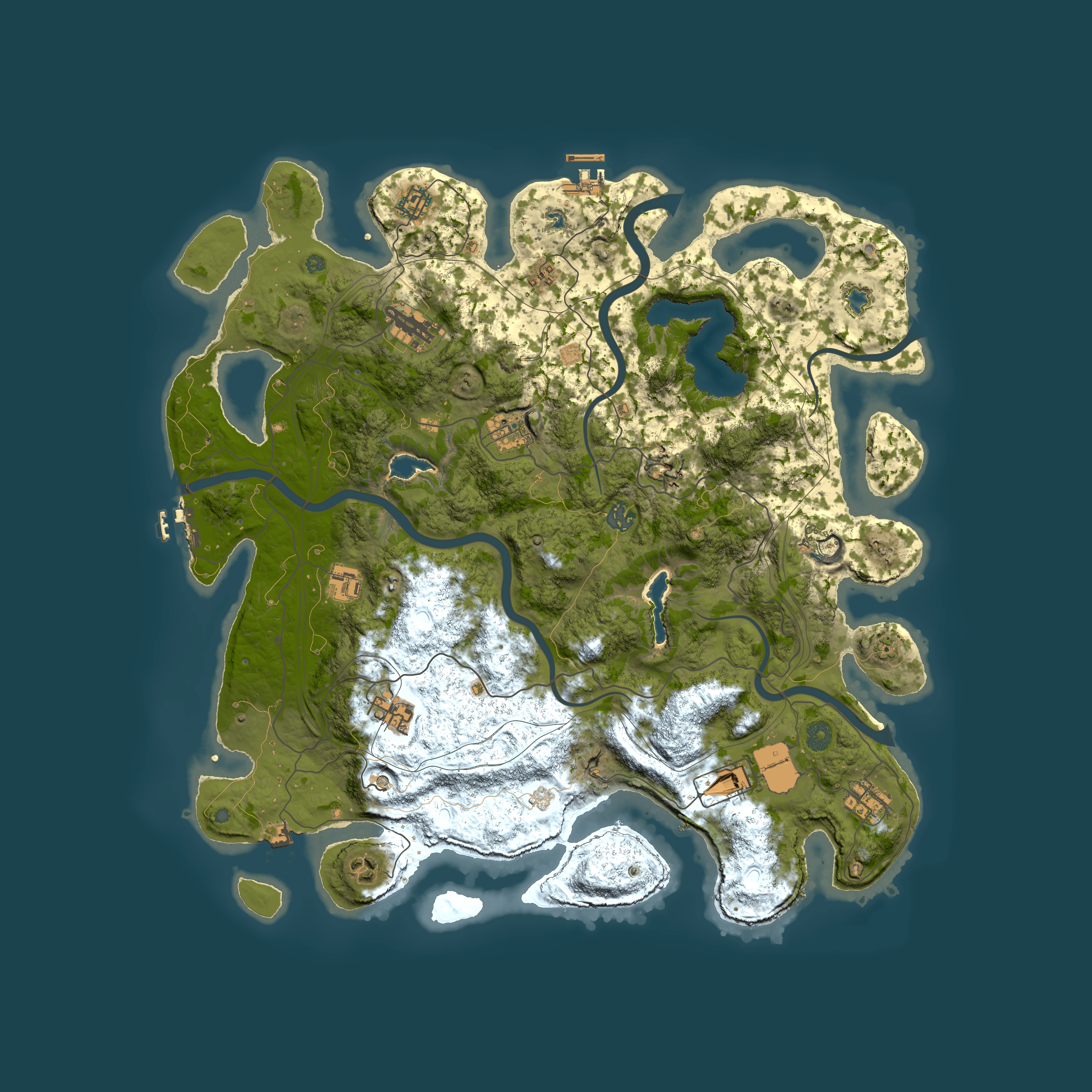 Full top-down render of Rust map seed 461491555, 4500x4500m