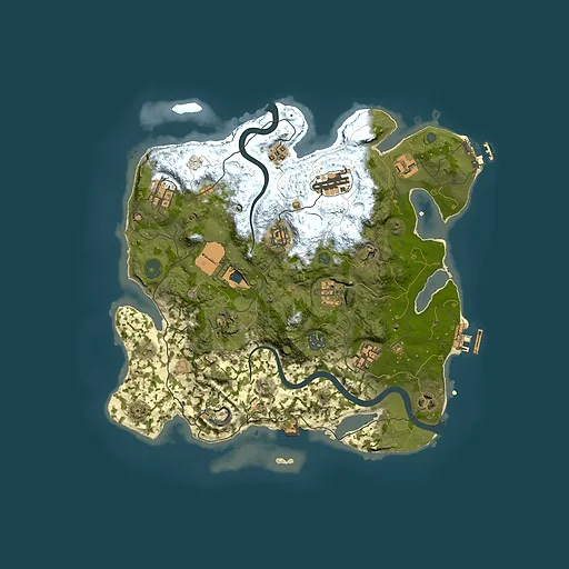 Rust map seed 28627352, 3500x3500m top-down preview