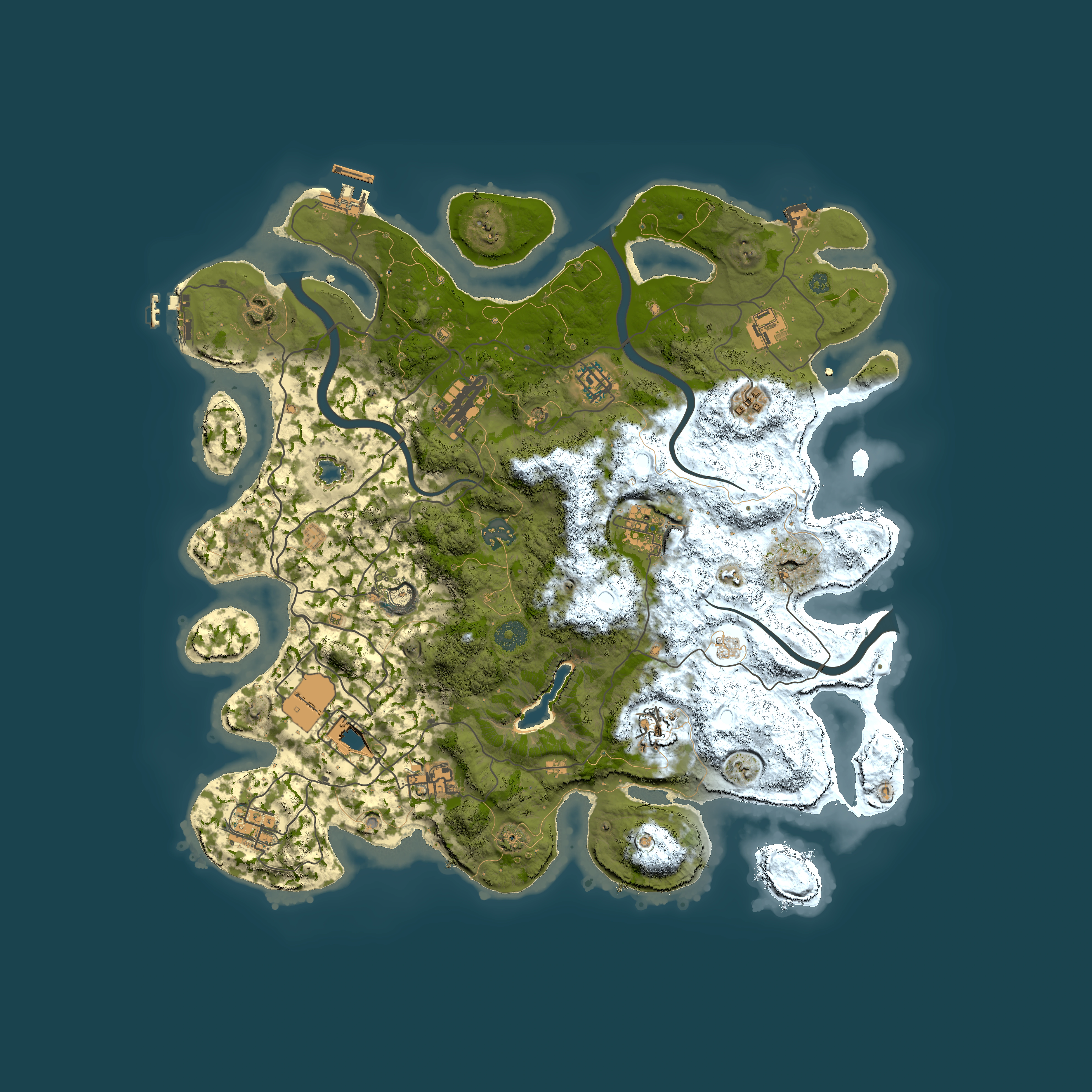 Full top-down render of Rust map seed 61238209, 4000x4000m