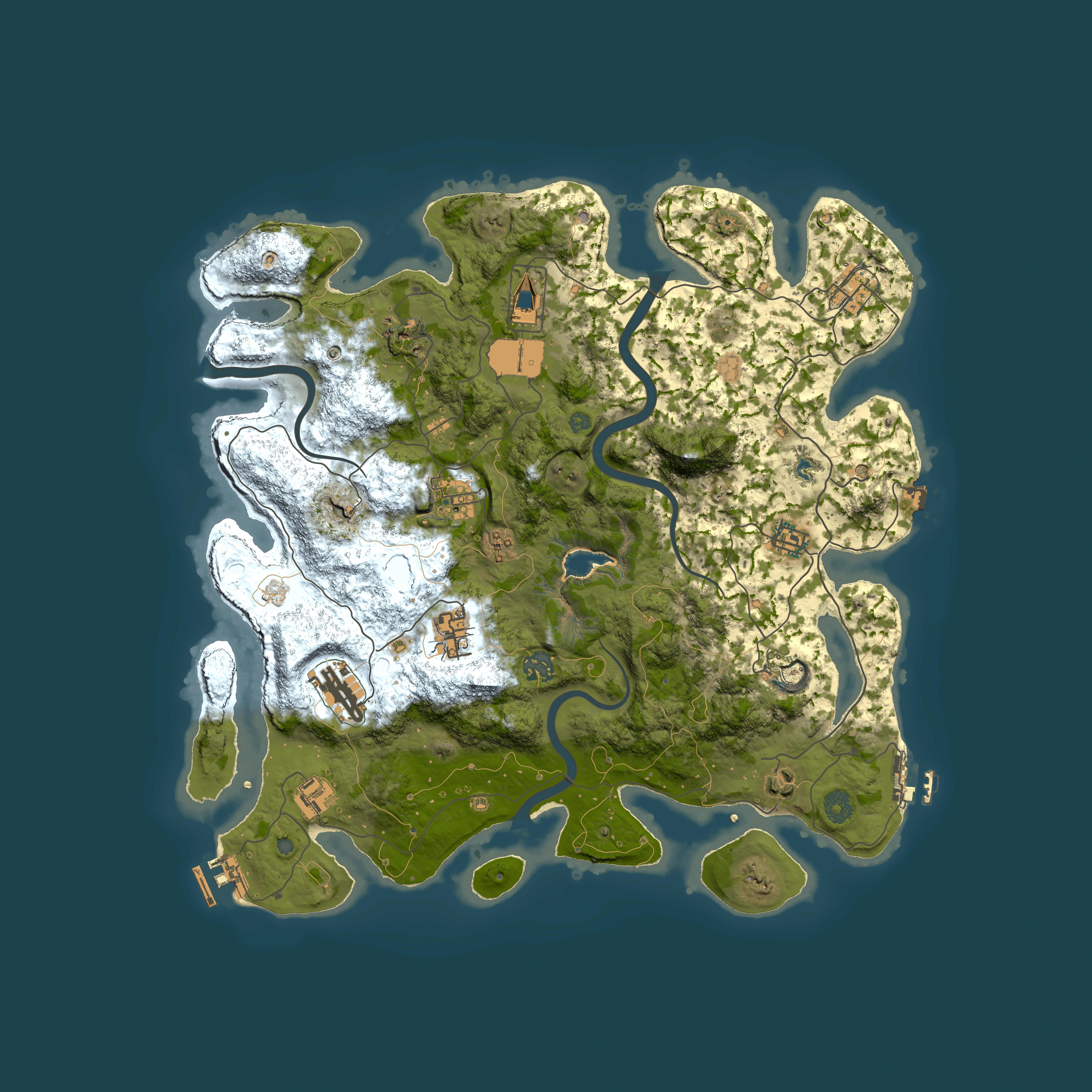 Full top-down render of Rust map seed 590784587, 4000x4000m
