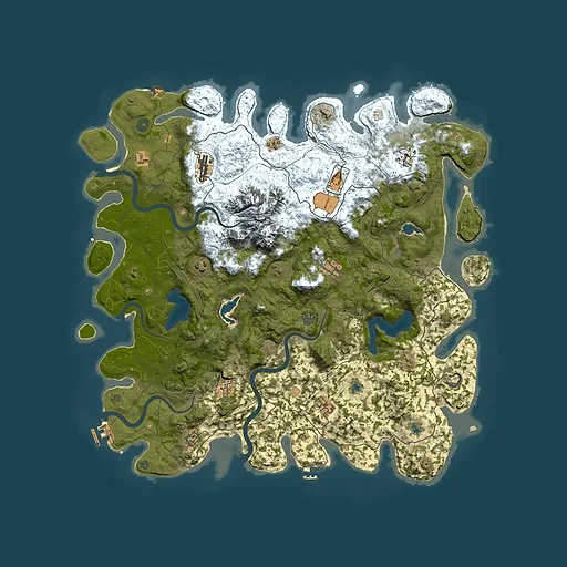 Rust map seed 1453993011, 5000x5000m top-down preview